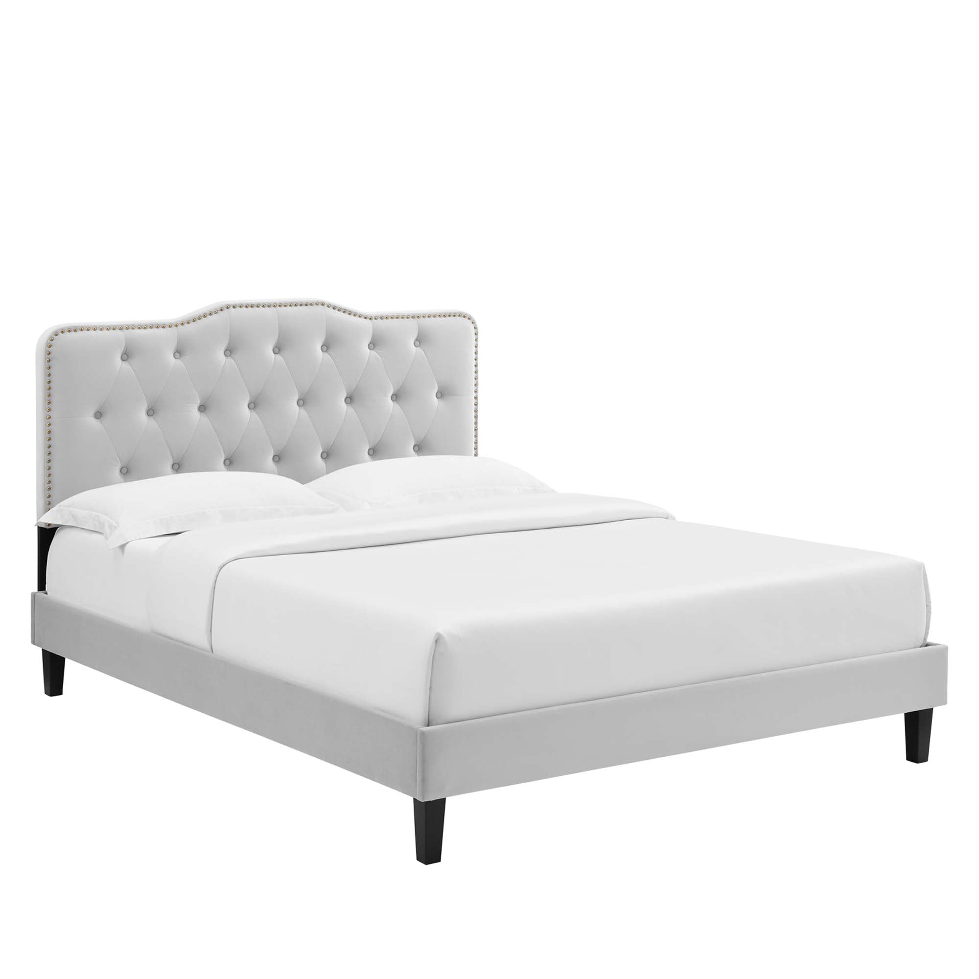 Amber Tufted Performance Velvet Platform Bed