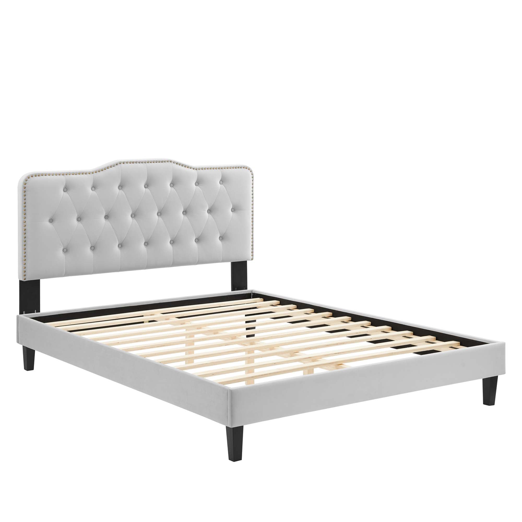 Amber Tufted Performance Velvet Platform Bed