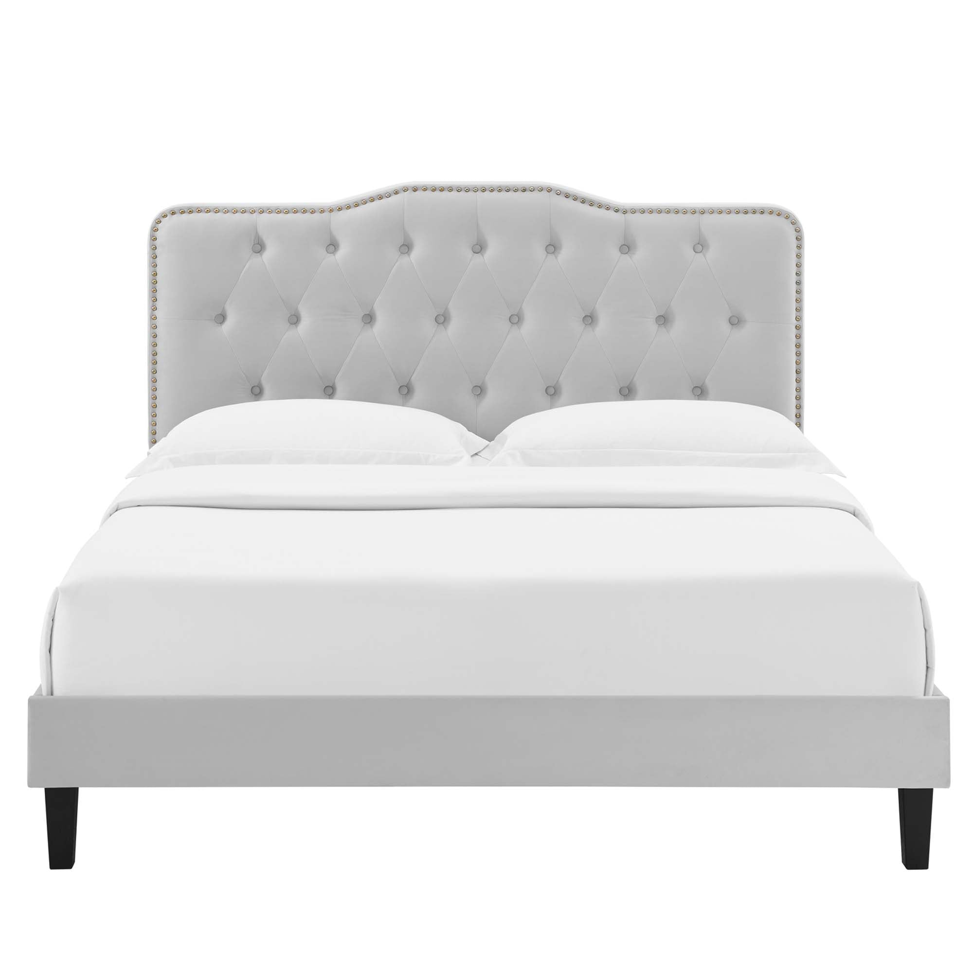 Amber Tufted Performance Velvet Platform Bed