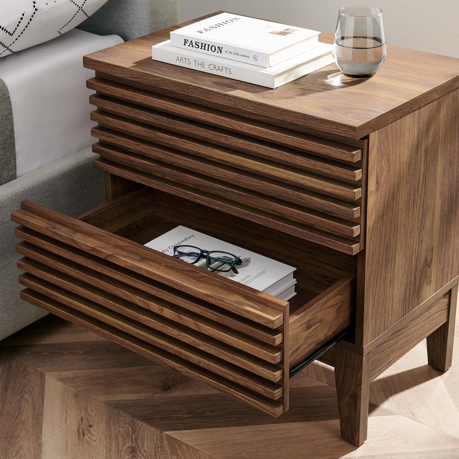 Render Two-Drawer Nightstand-Nightstand-Modway-Wall2Wall Furnishings