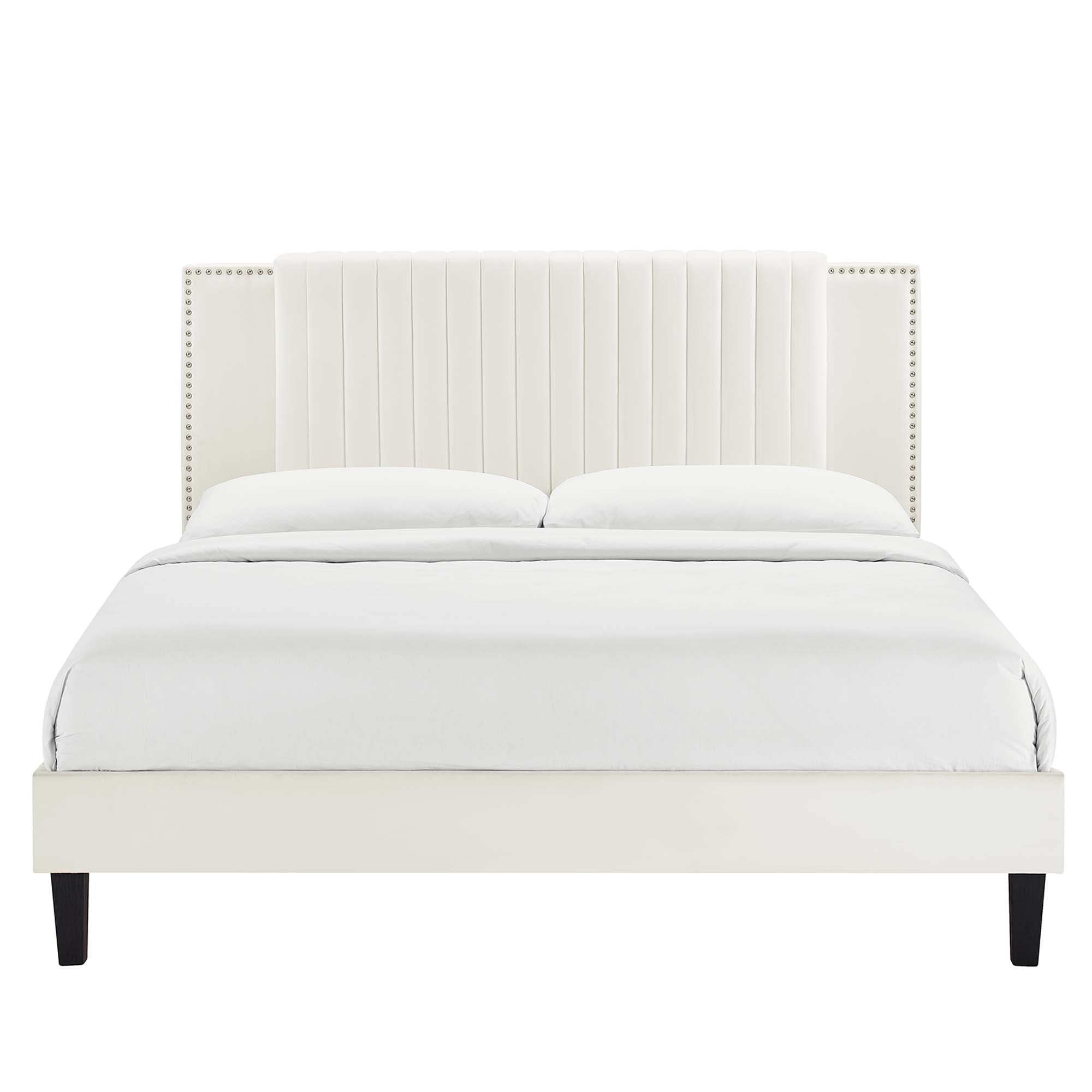 Zahra Channel Tufted Performance Velvet Platform Bed