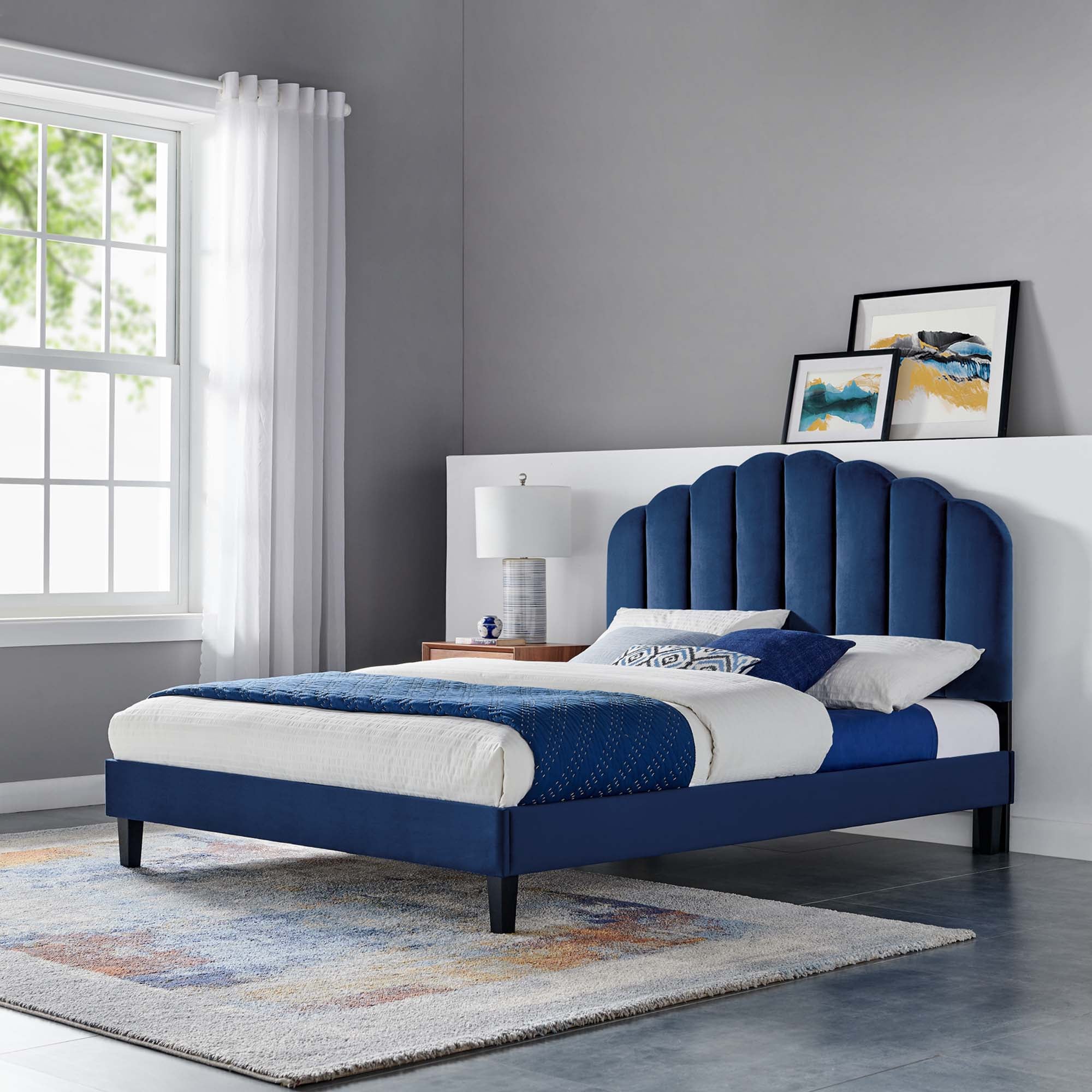 Daisy Performance Velvet Platform Bed