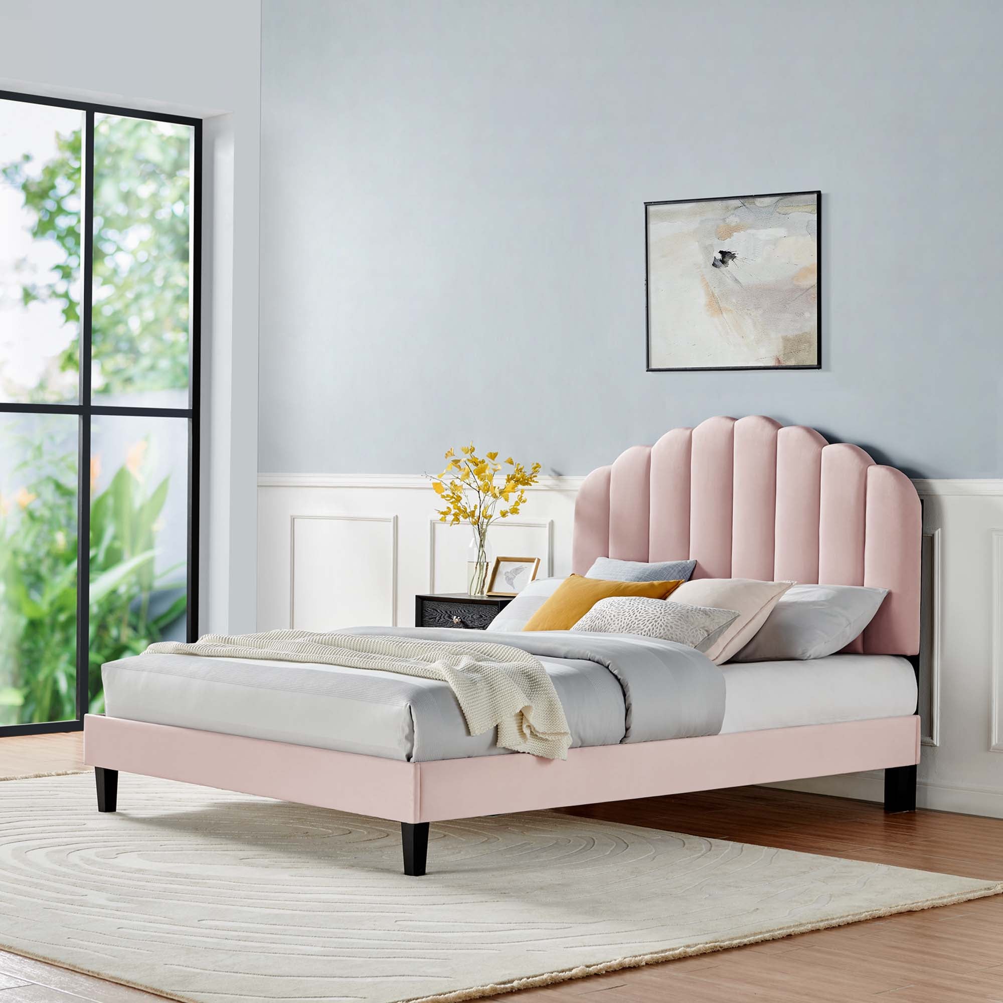 Daisy Performance Velvet Platform Bed