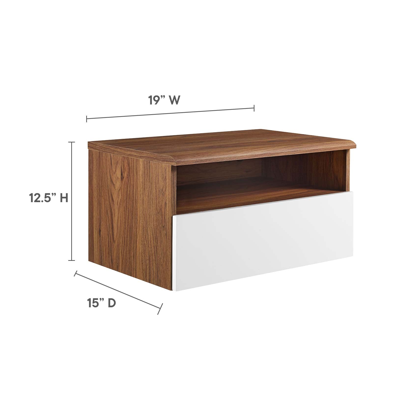Envision Wall Mount Nightstand-Nightstand-Modway-Wall2Wall Furnishings