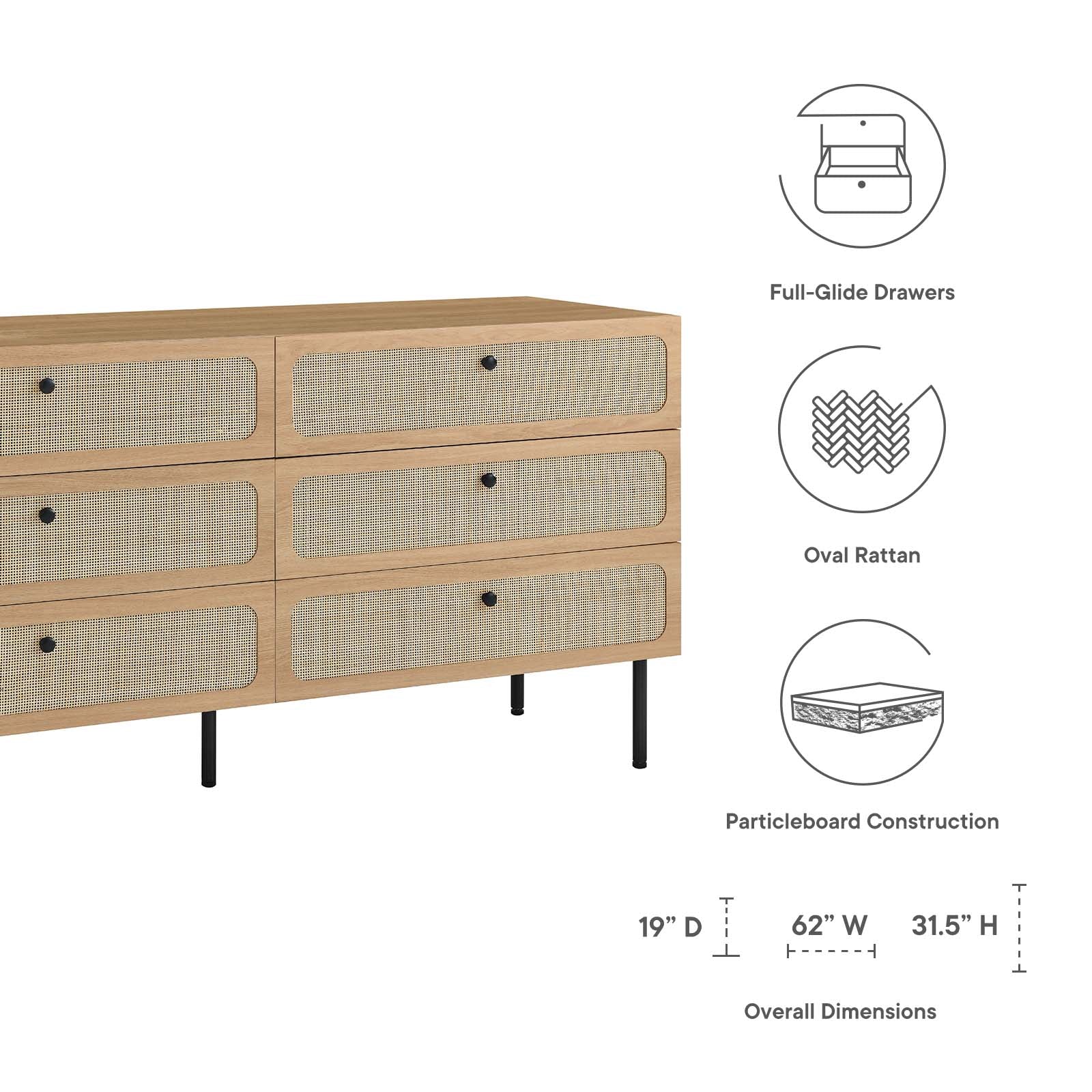 Chaucer 6-Drawer Dresser-Dresser-Modway-Wall2Wall Furnishings
