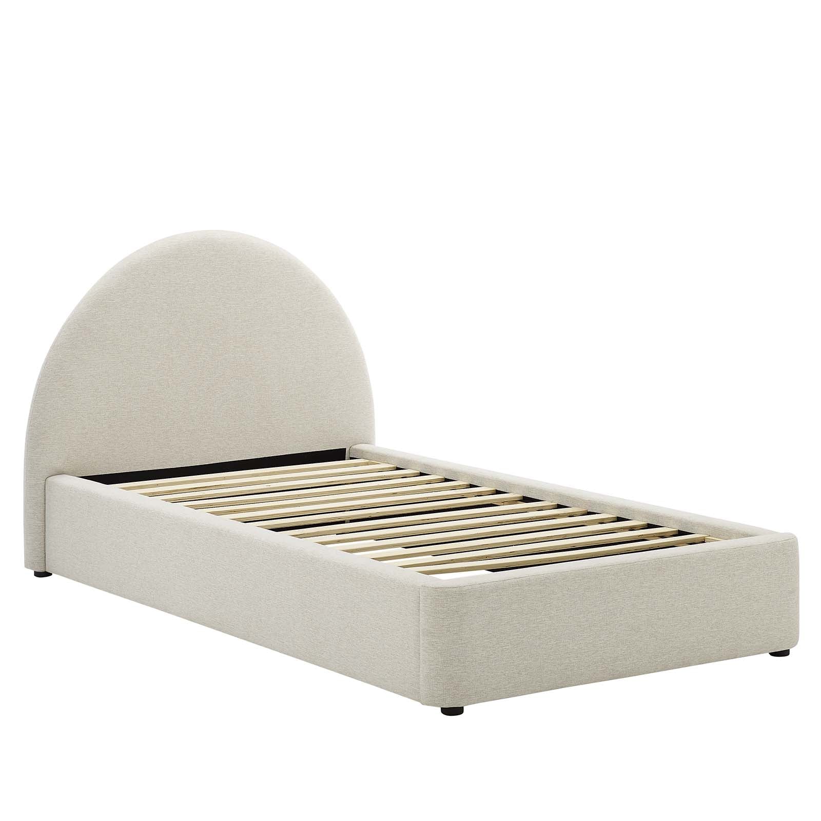Resort Upholstered Fabric Arched Round Platform Bed-Bed-Modway-Wall2Wall Furnishings