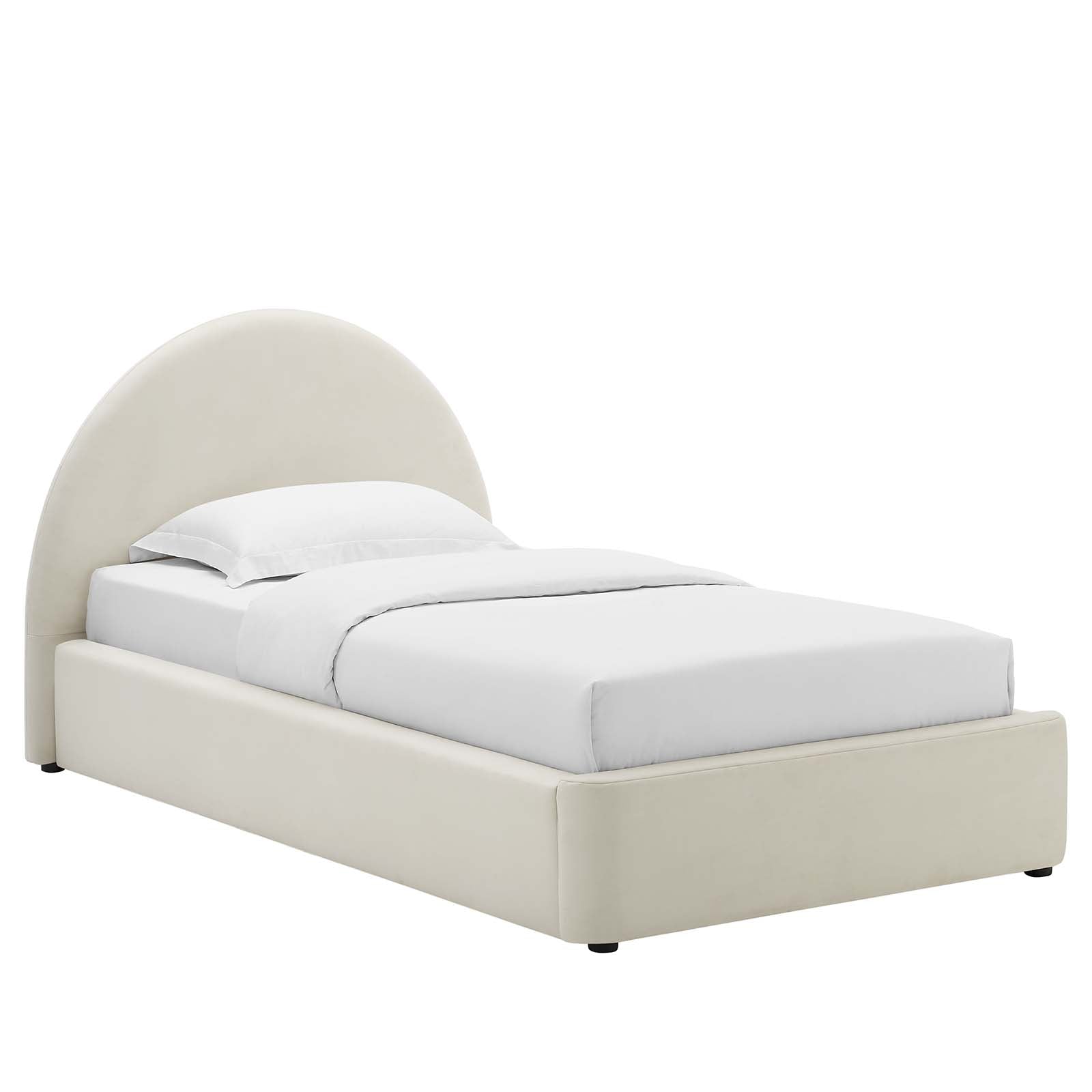 Resort Performance Velvet Arched Round Platform Bed-Bed-Modway-Wall2Wall Furnishings