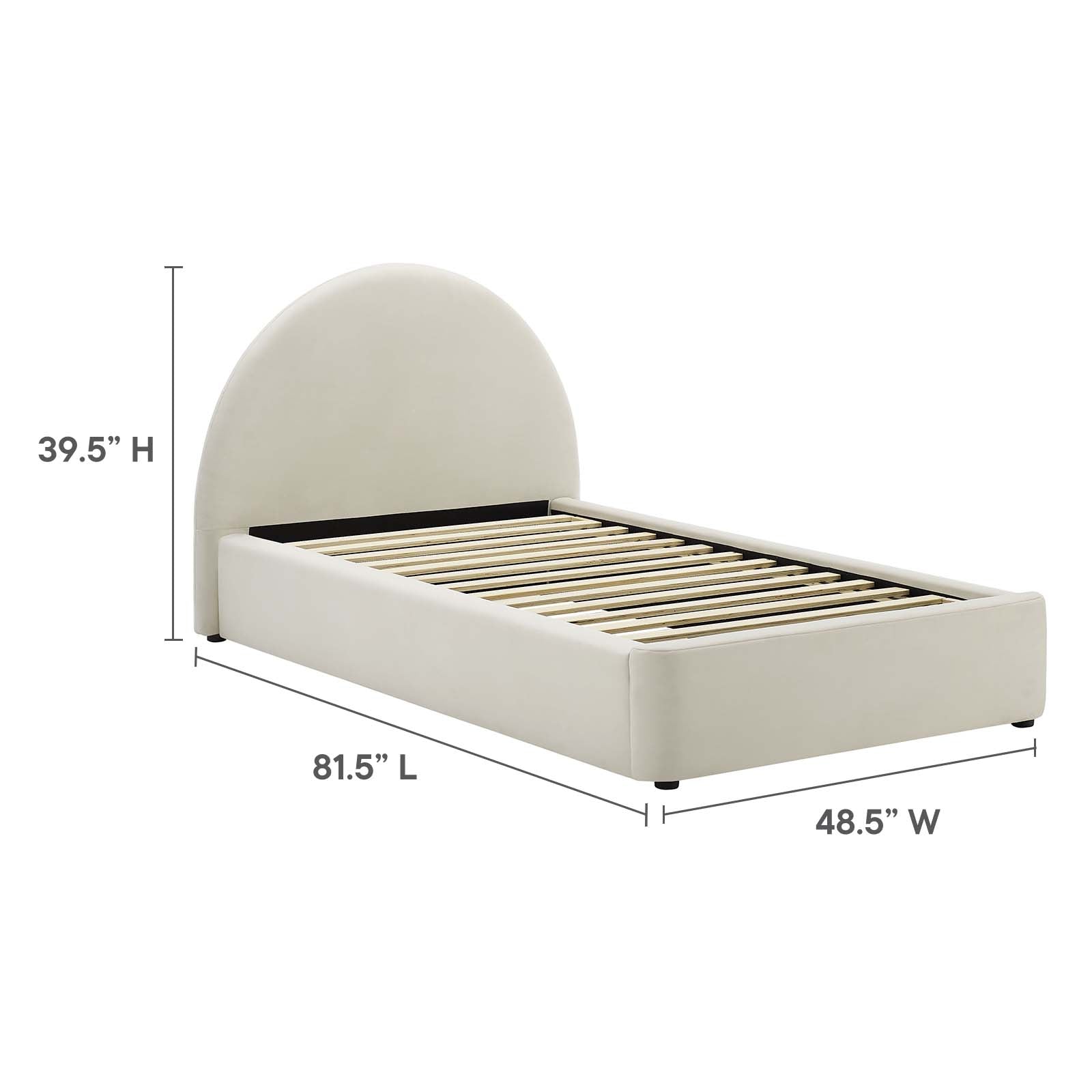 Resort Performance Velvet Arched Round Platform Bed-Bed-Modway-Wall2Wall Furnishings