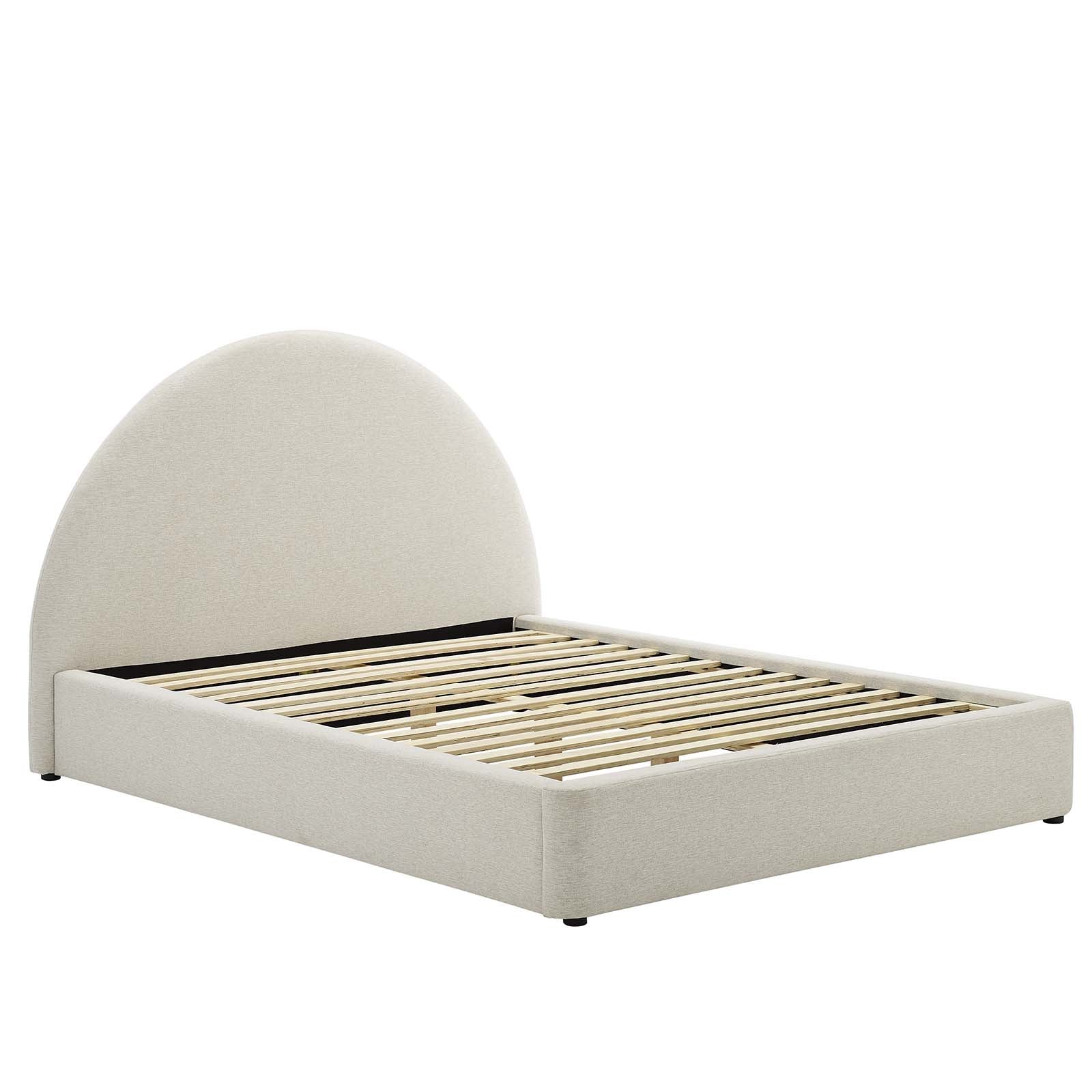 Resort Upholstered Fabric Arched Round Platform Bed-Bed-Modway-Wall2Wall Furnishings