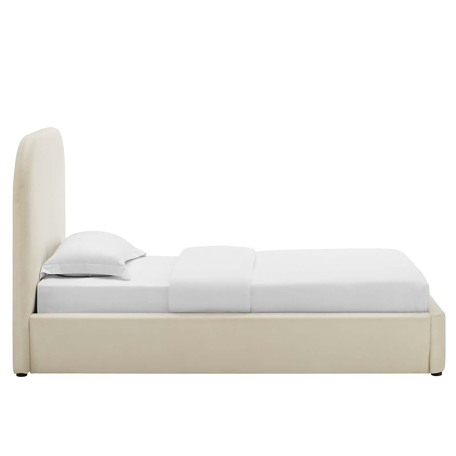 Keynote Performance Velvet Curved Platform Bed-Bed-Modway-Wall2Wall Furnishings