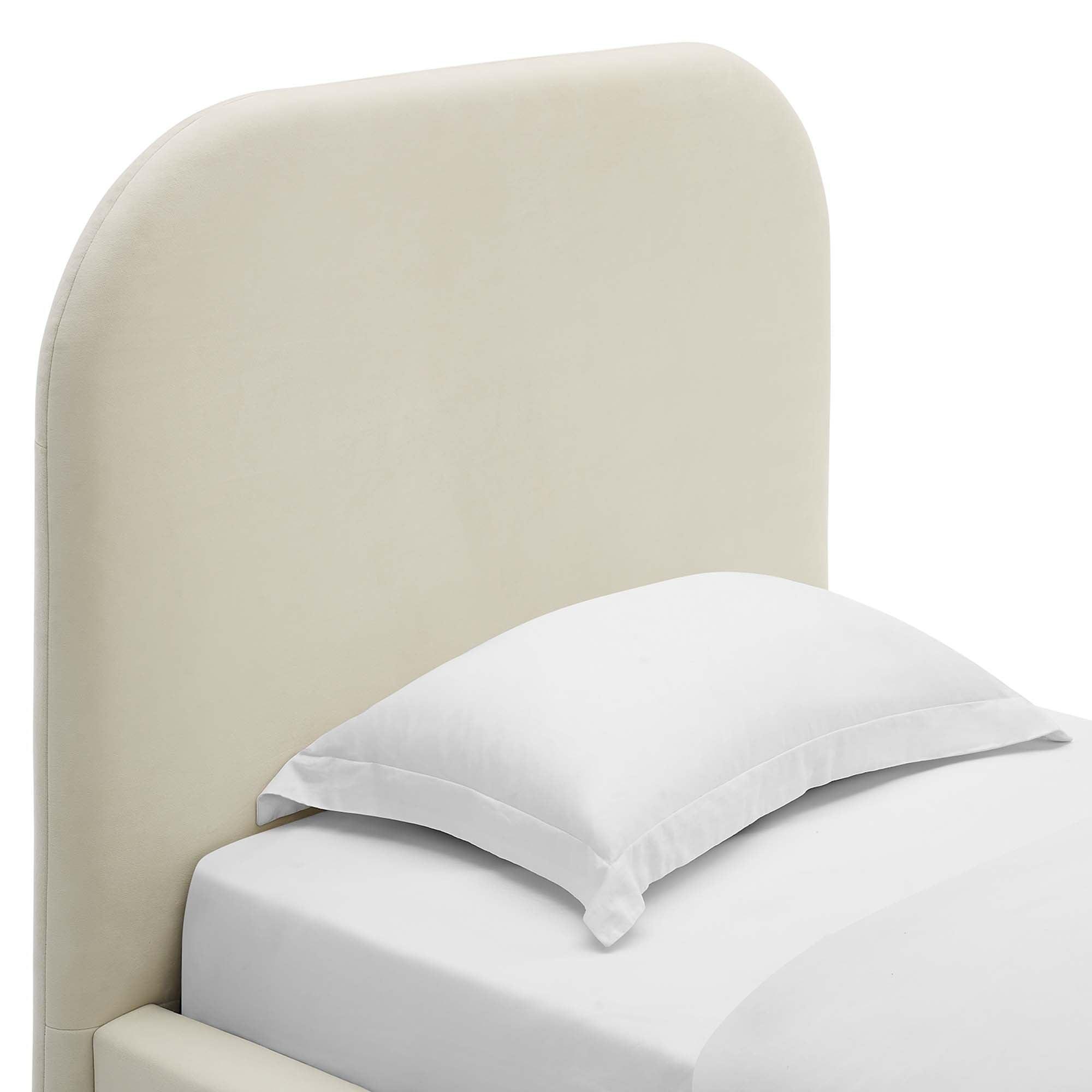 Keynote Performance Velvet Curved Platform Bed