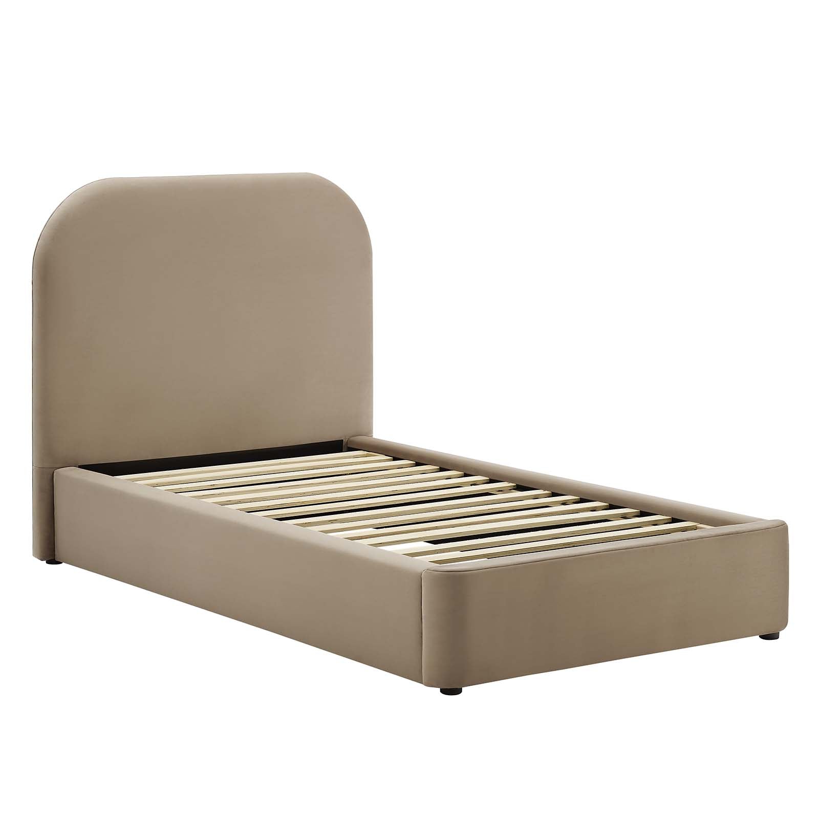 Keynote Performance Velvet Curved Platform Bed-Bed-Modway-Wall2Wall Furnishings
