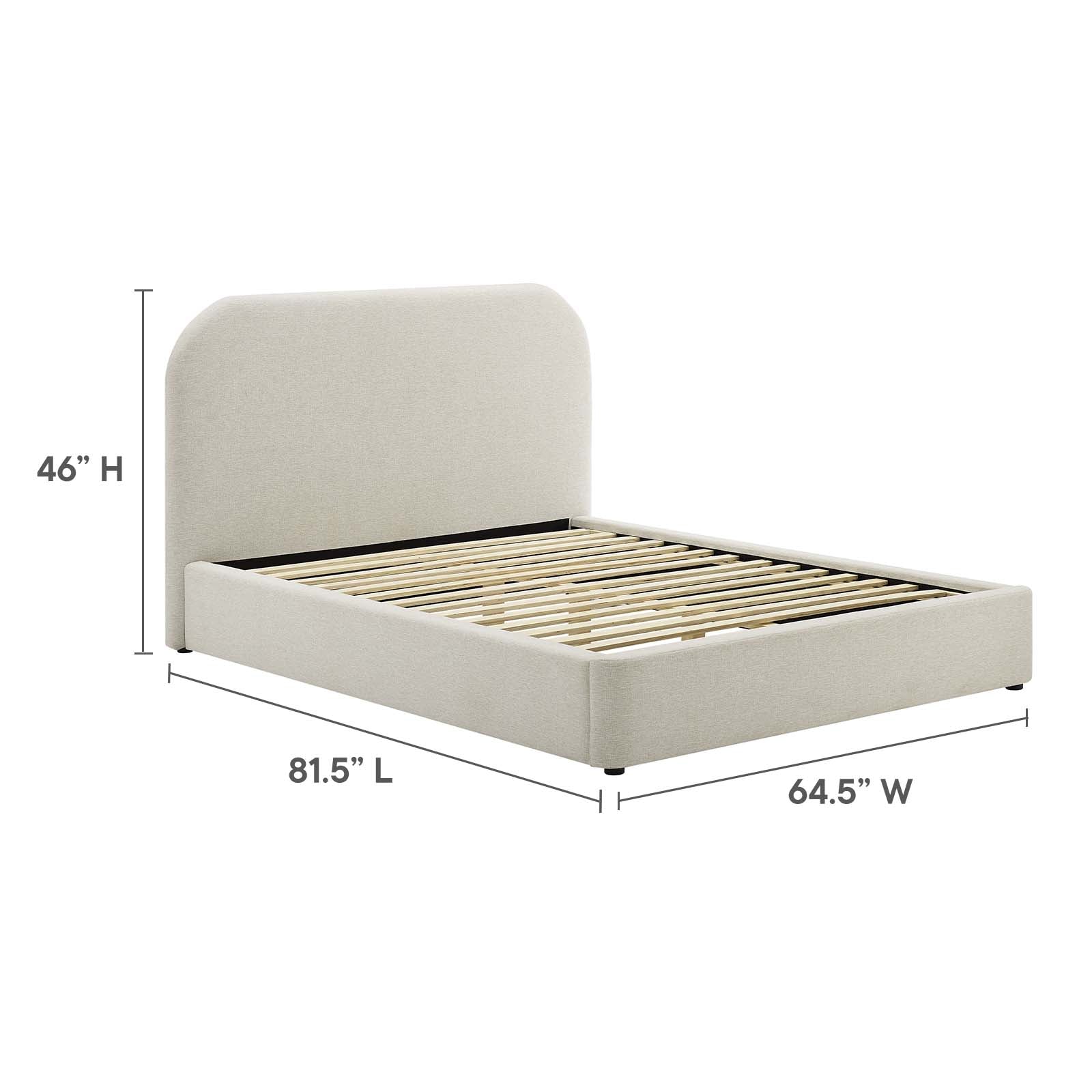 Keynote Upholstered Fabric Curved Platform Bed-Bed-Modway-Wall2Wall Furnishings