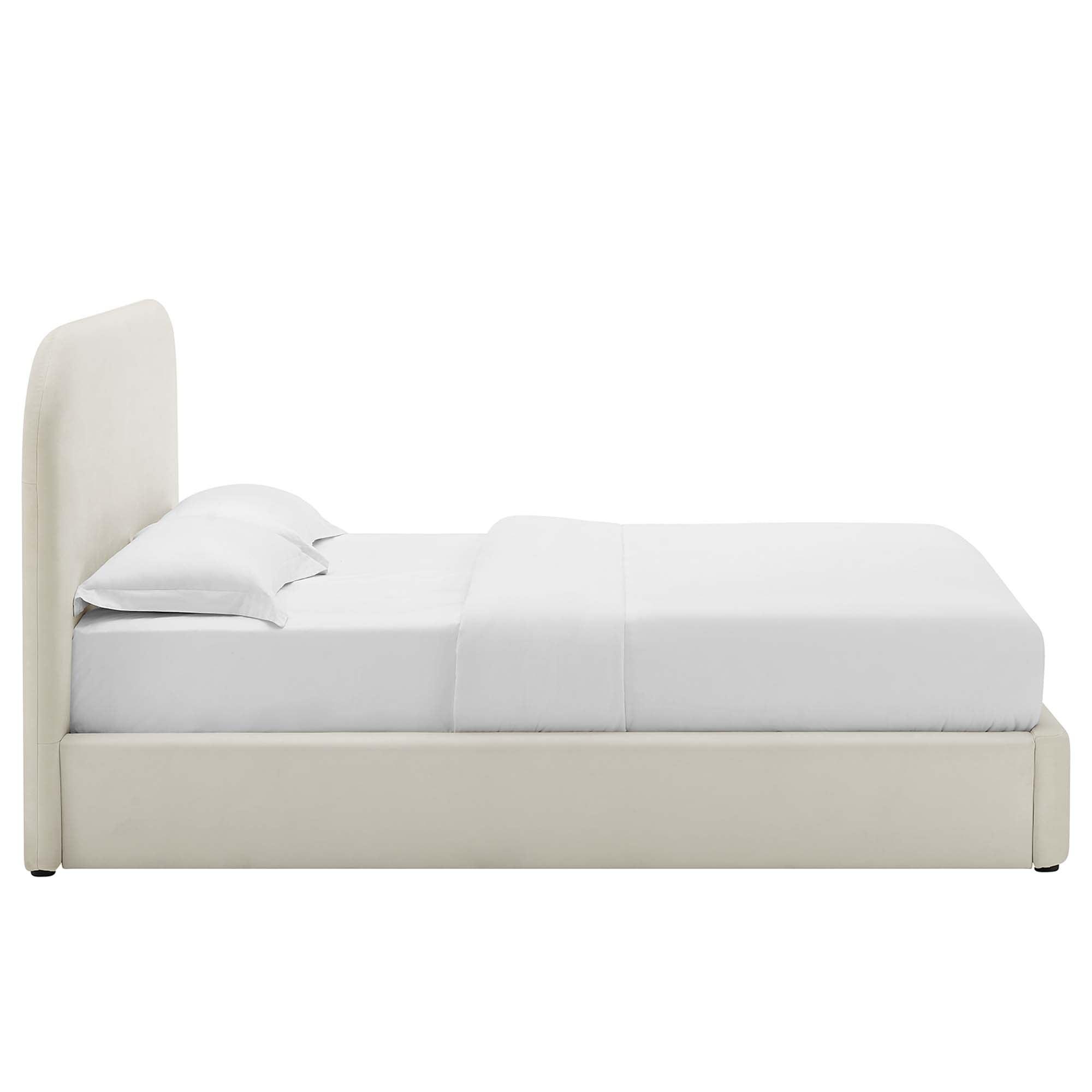 Keynote Performance Velvet Curved Platform Bed