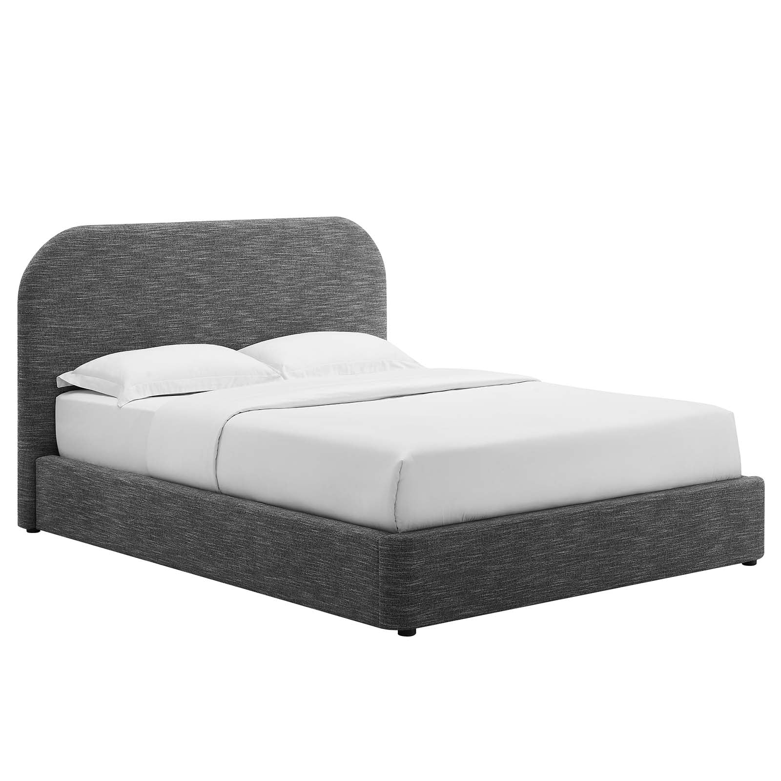 Keynote Upholstered Fabric Curved Platform Bed-Bed-Modway-Wall2Wall Furnishings