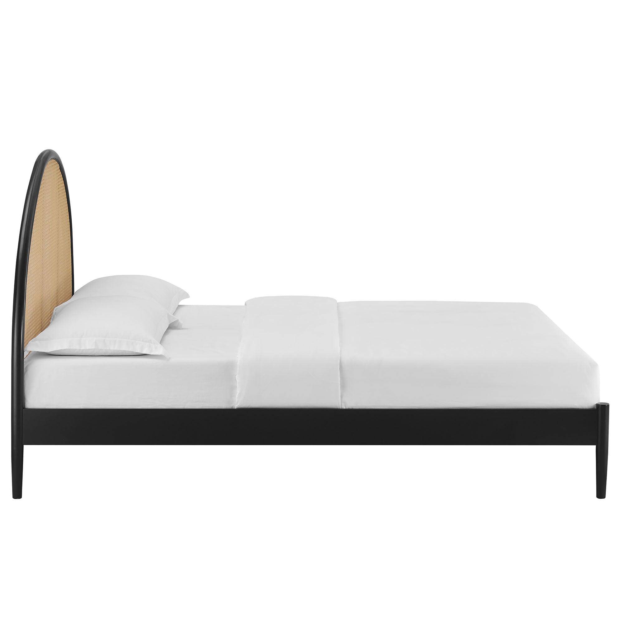 Odette Arched Rattan Cane Platform Bed