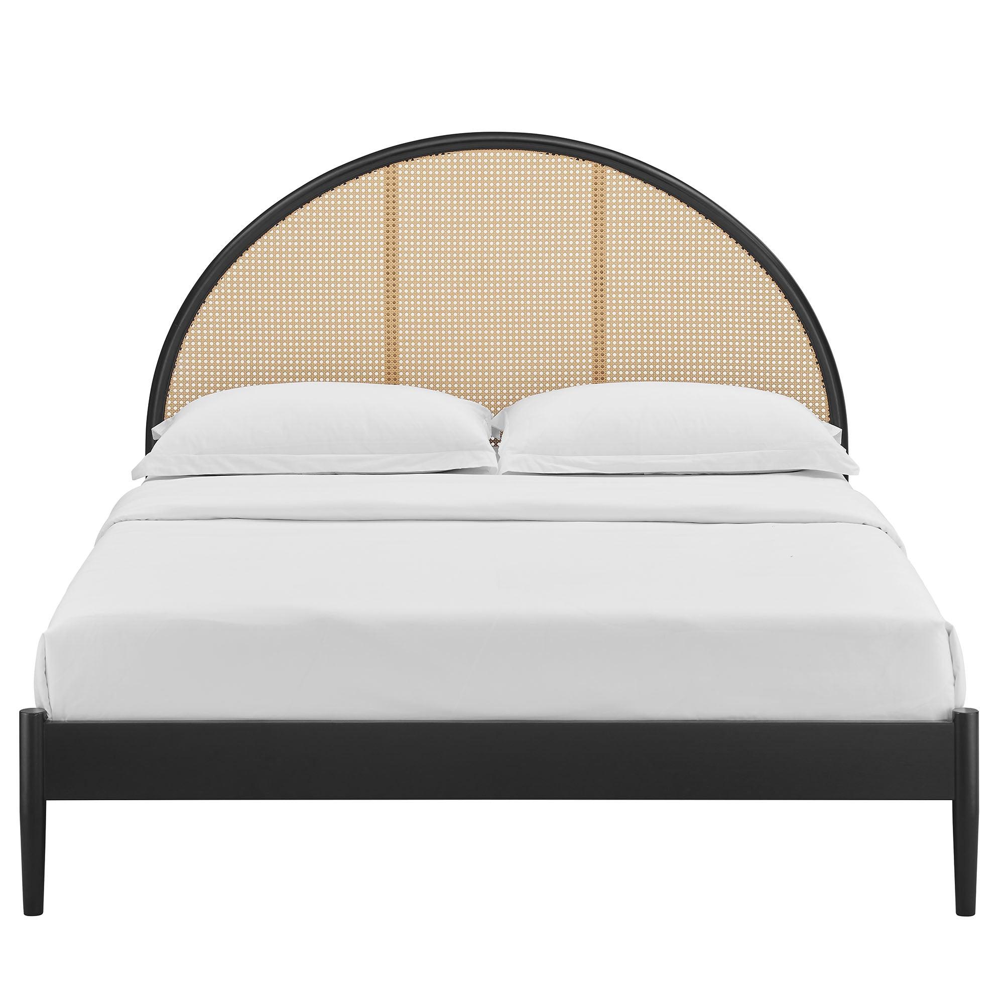 Odette Arched Rattan Cane Platform Bed