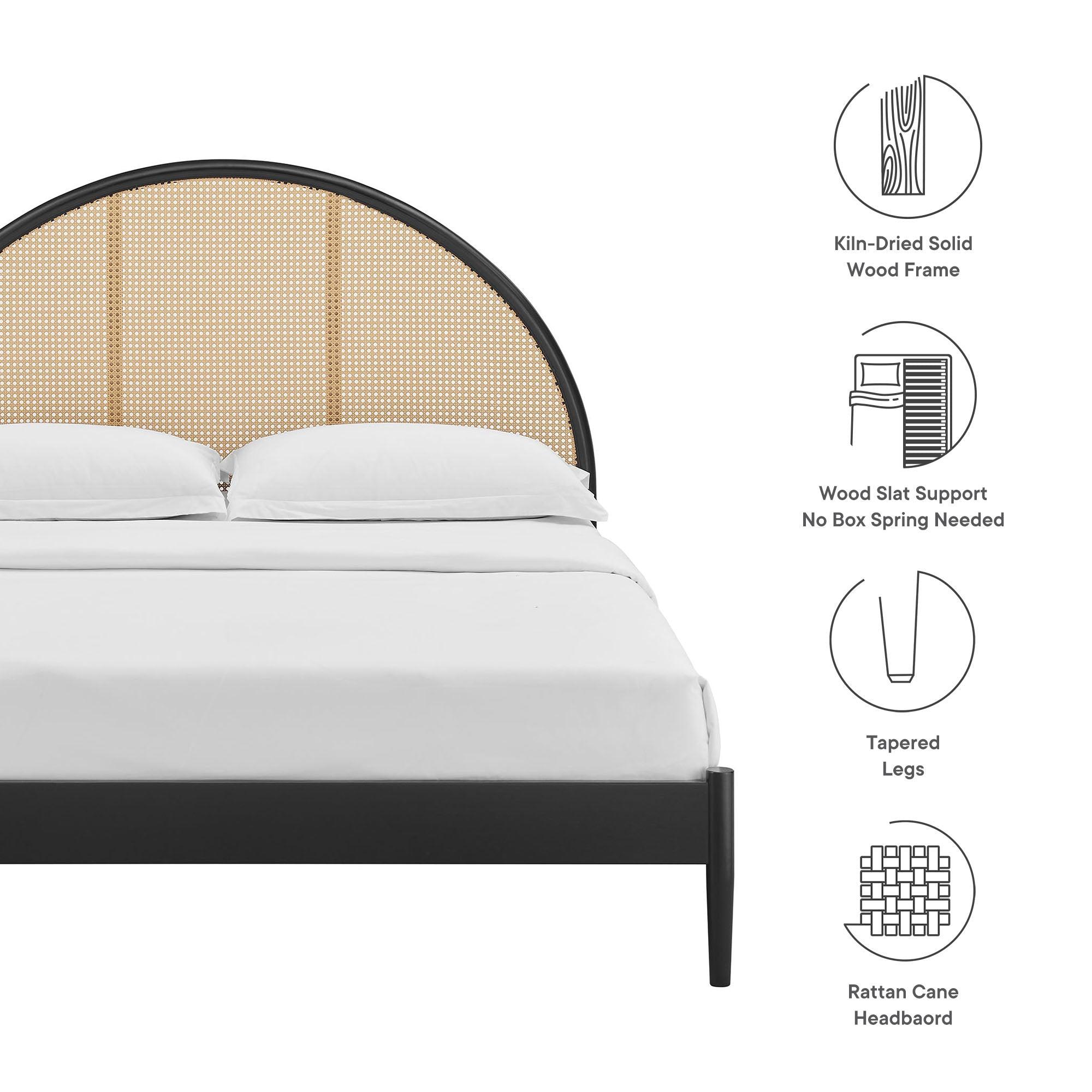 Odette Arched Rattan Cane Platform Bed