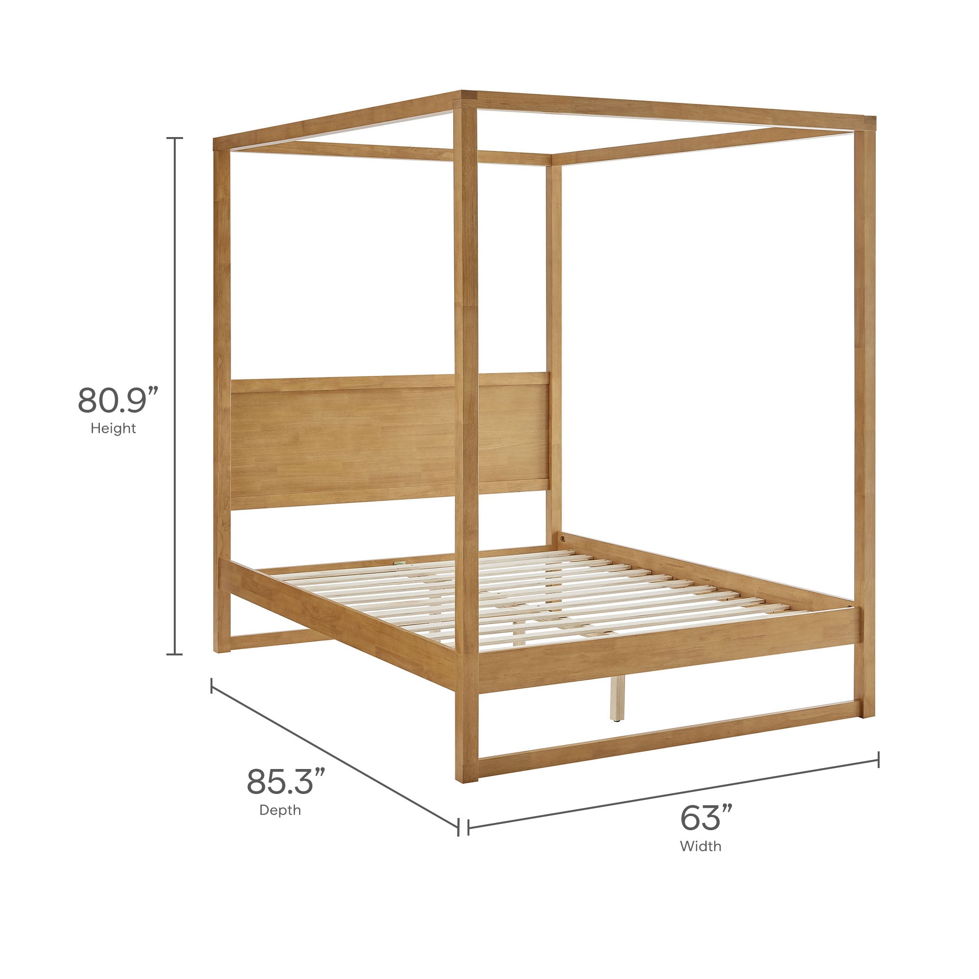 Alva Wood Canopy Platform Bed