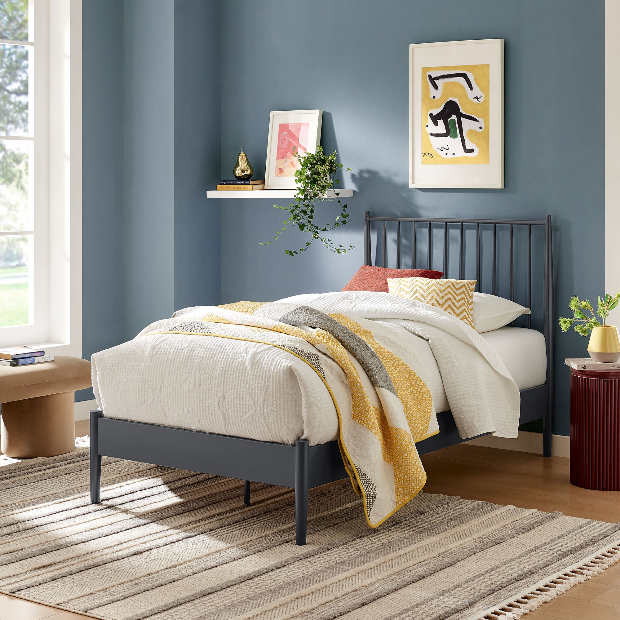 Adair Spindle Metal Platform Bed