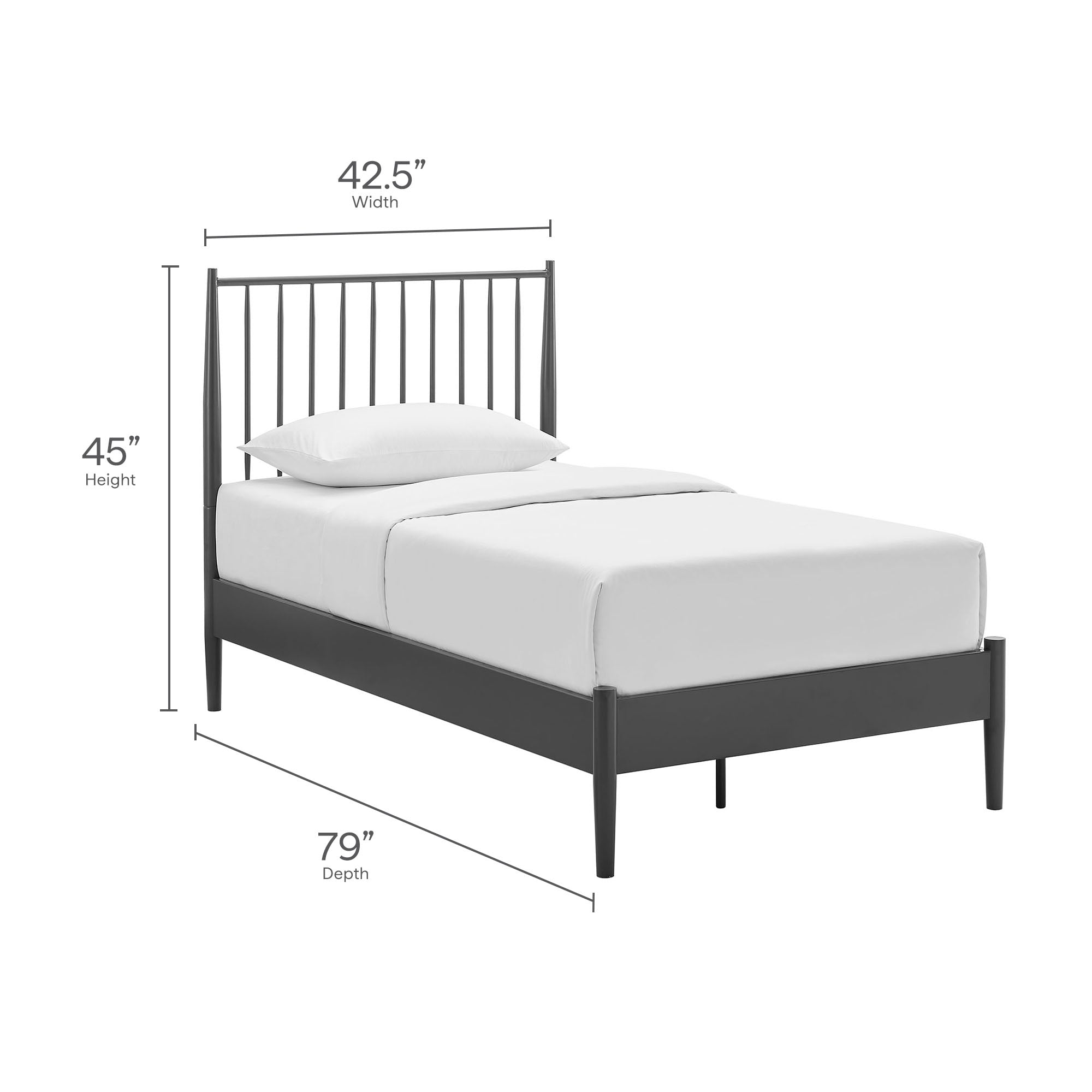 Adair Spindle Metal Platform Bed