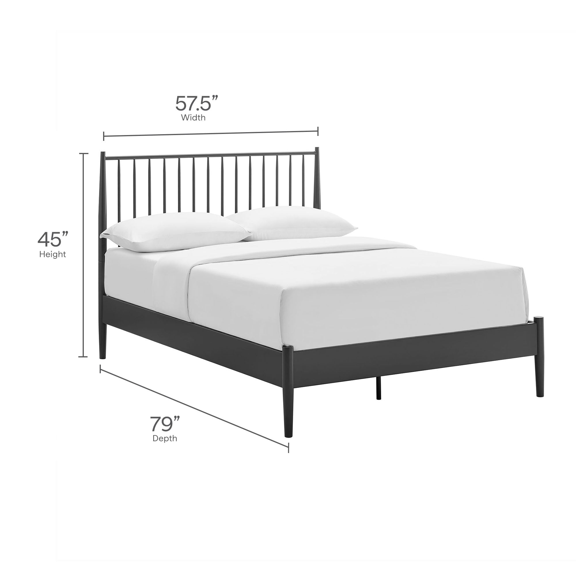 Adair Spindle Metal Platform Bed