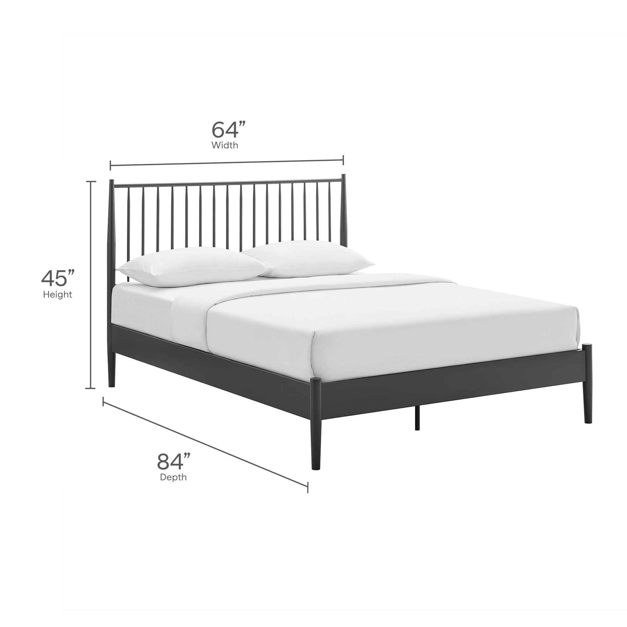 Adair Spindle Metal Platform Bed