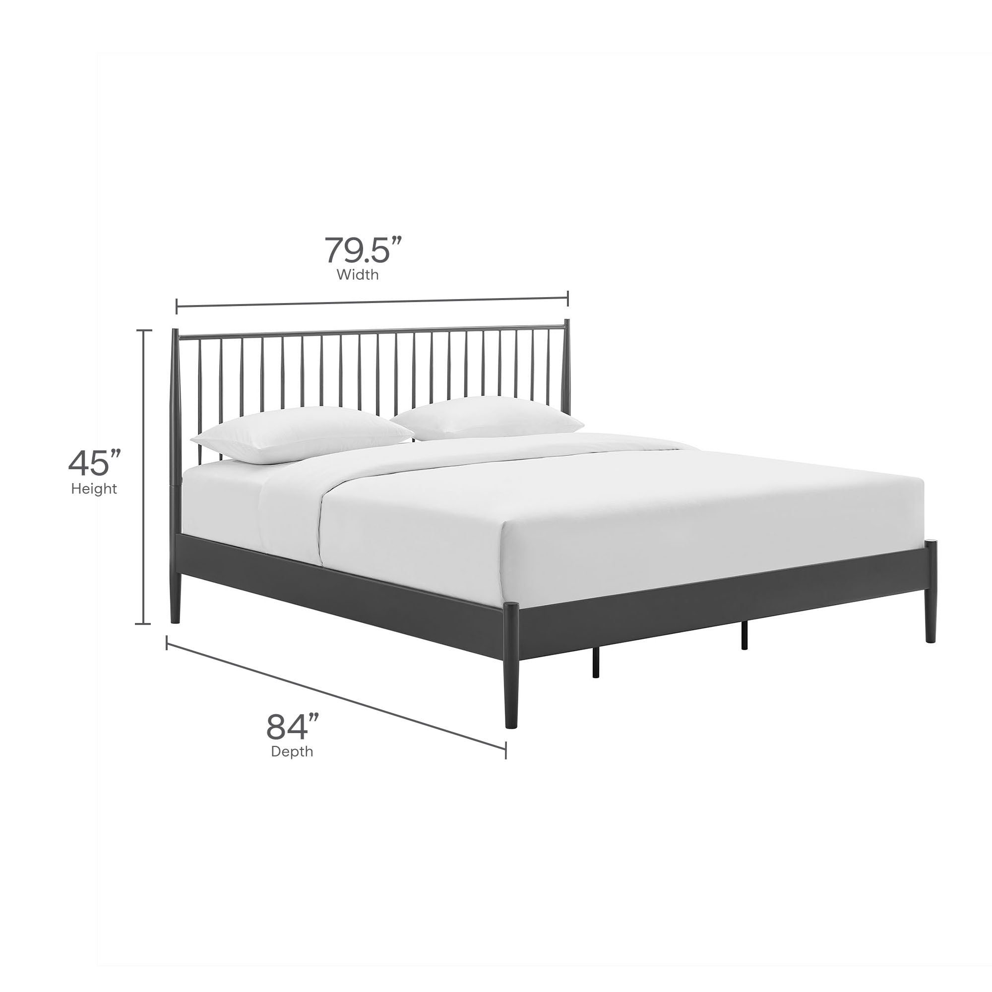 Adair Spindle Metal Platform Bed