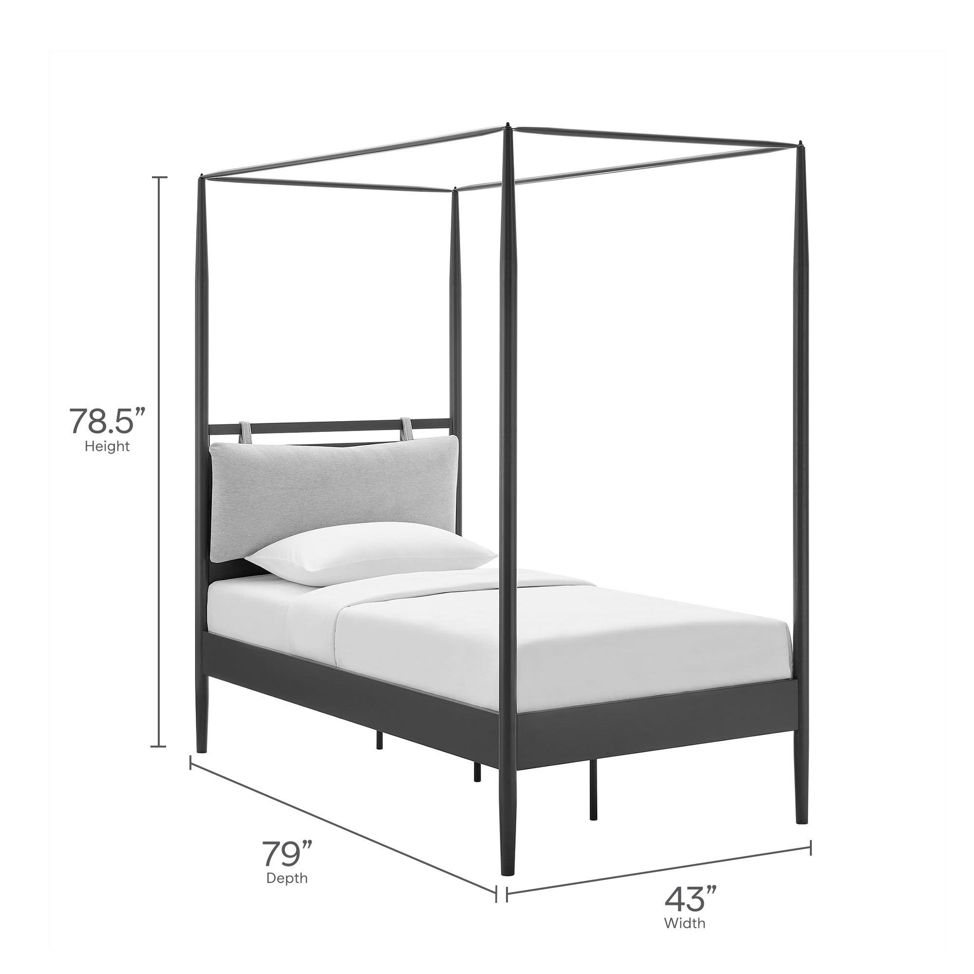 Marlowe 4-Poster Canopy Metal Platform Bed