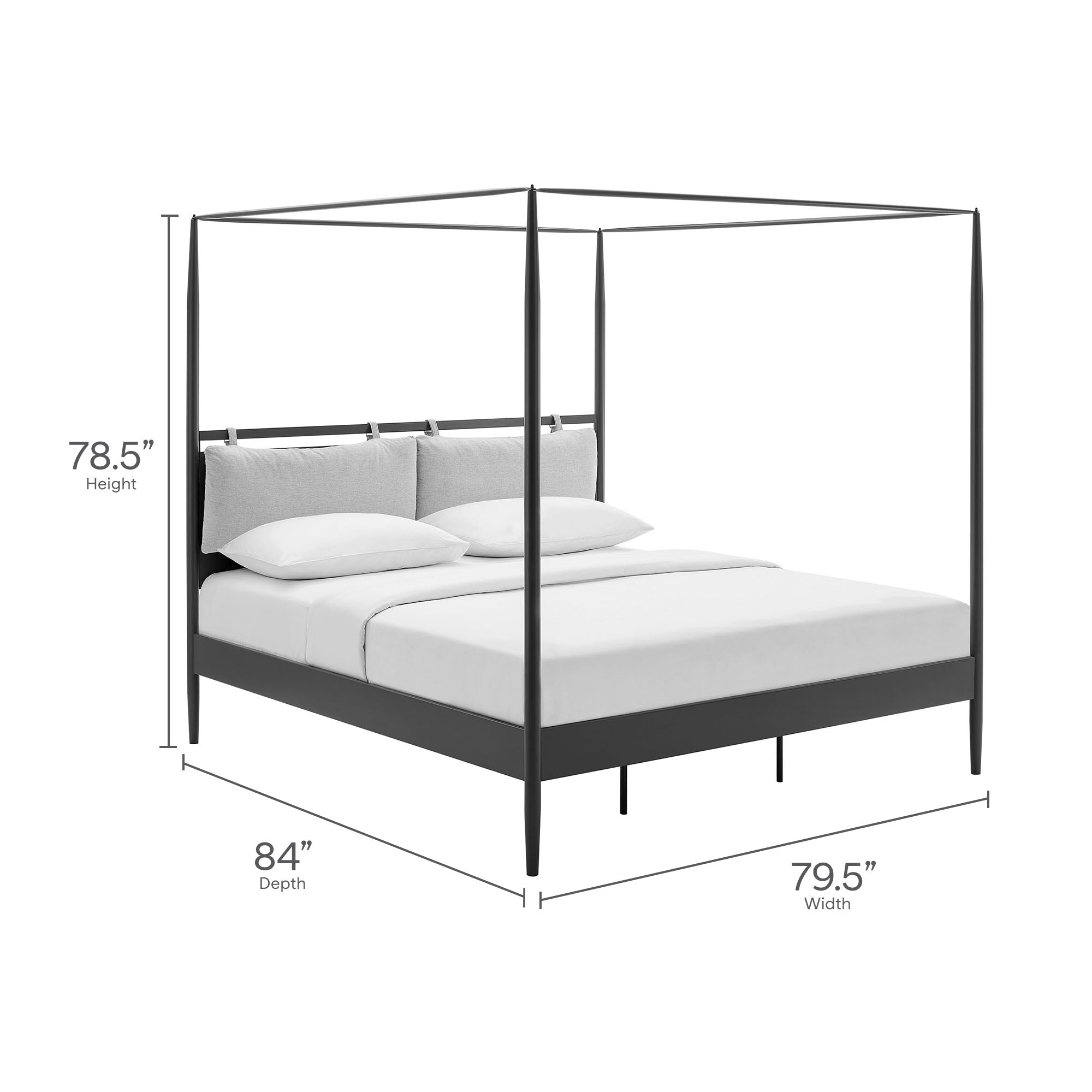 Marlowe 4-Poster Canopy Metal Platform Bed