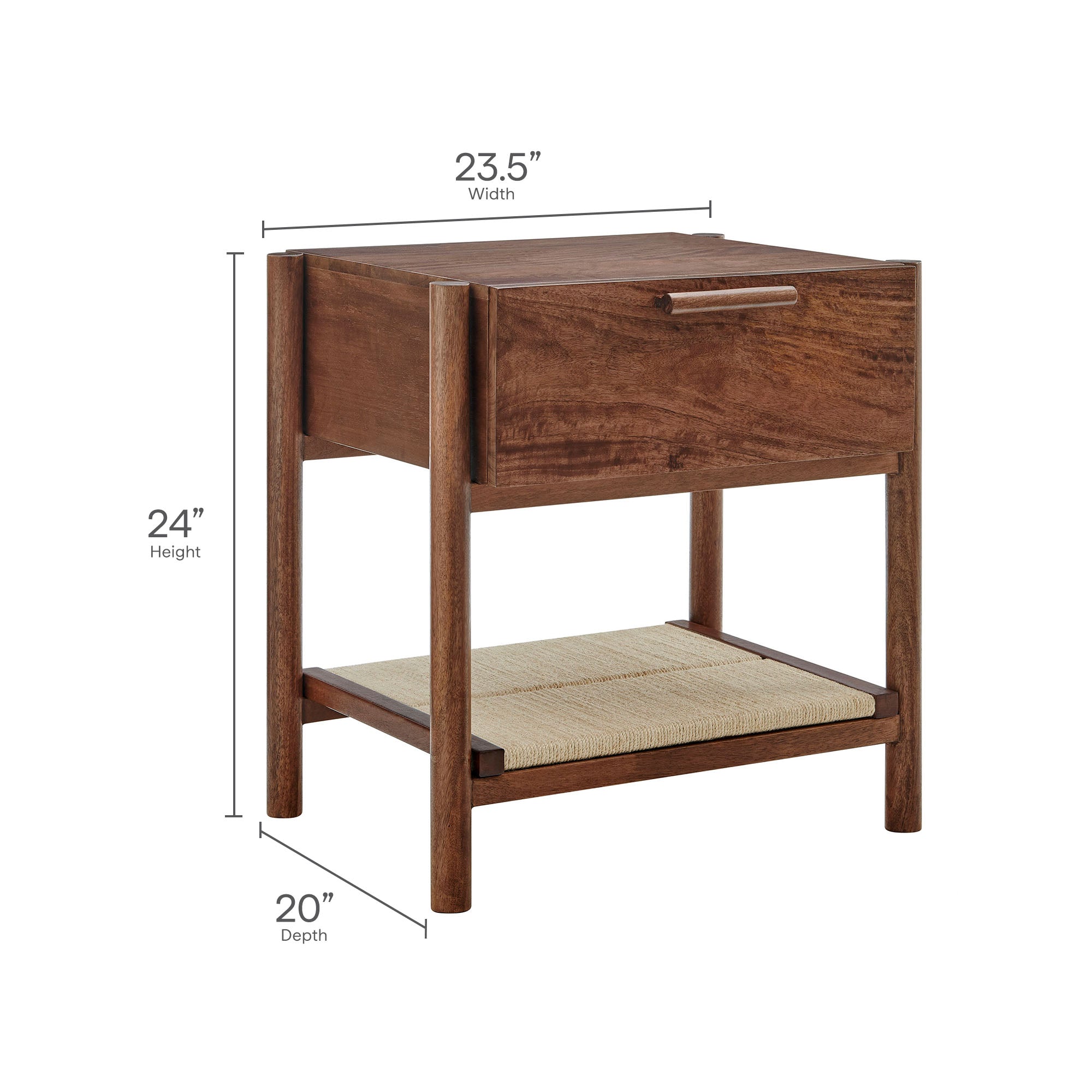 Oswin 1-Drawer Wood Nightstand