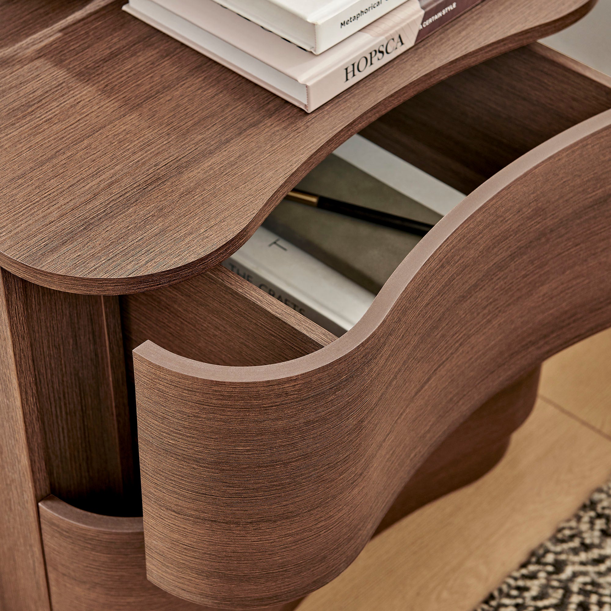 Mirae 2-Drawer Curved Nightstand
