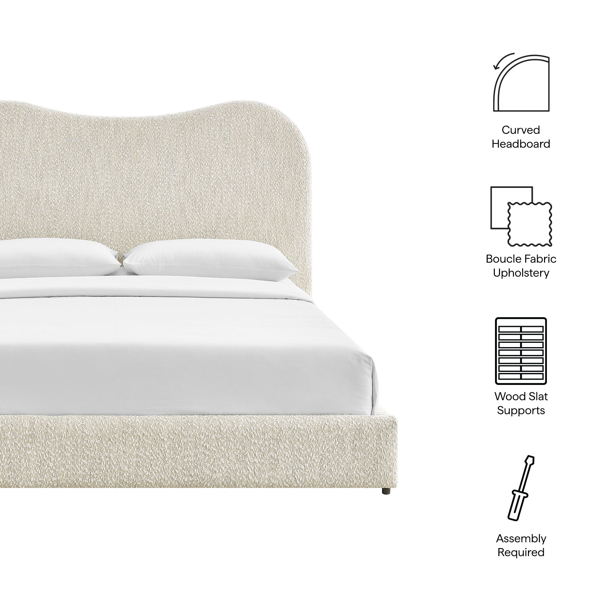 Seluna Boucle Platform Bed