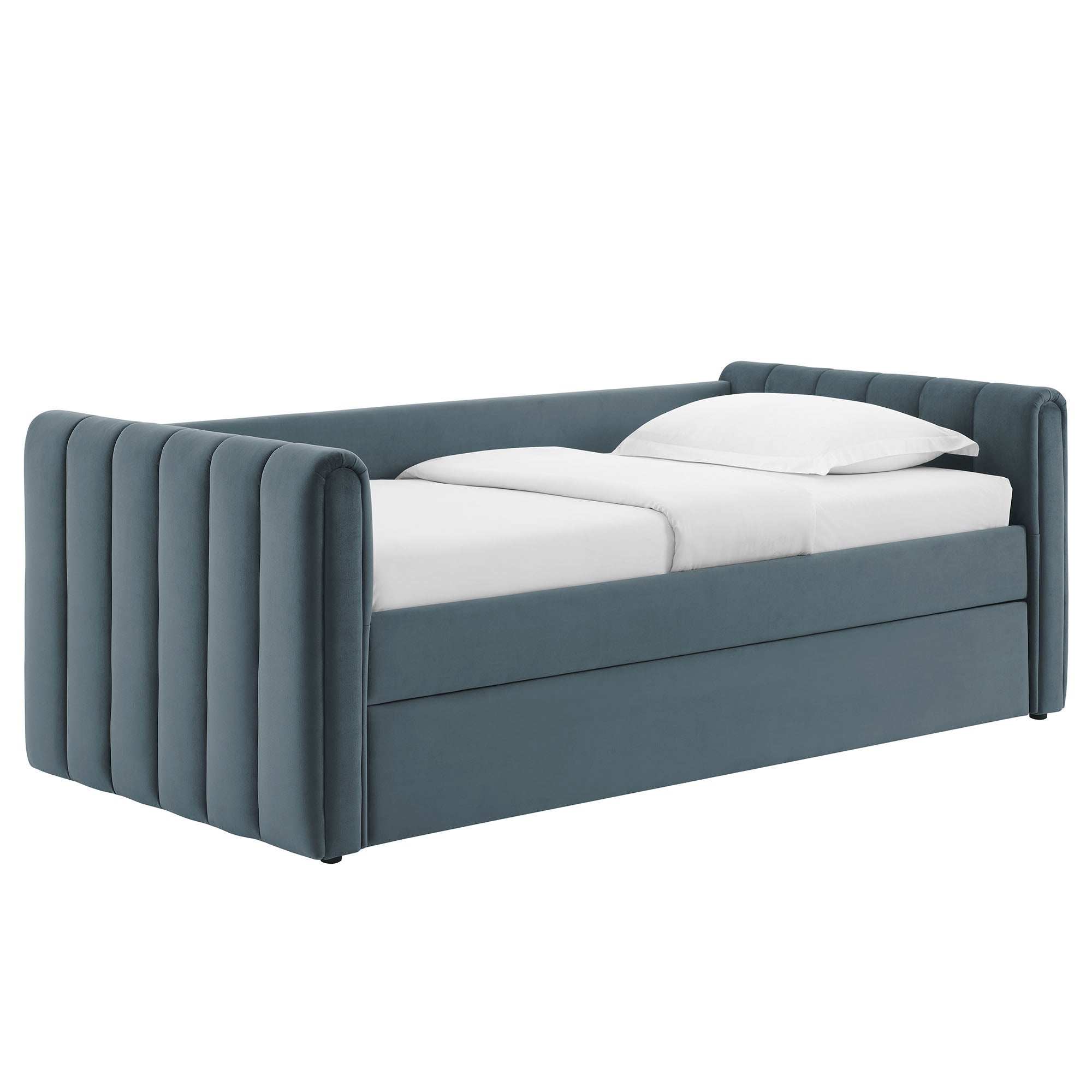 Veyla Channel Tufted Performance Velvet Daybed With Trundle