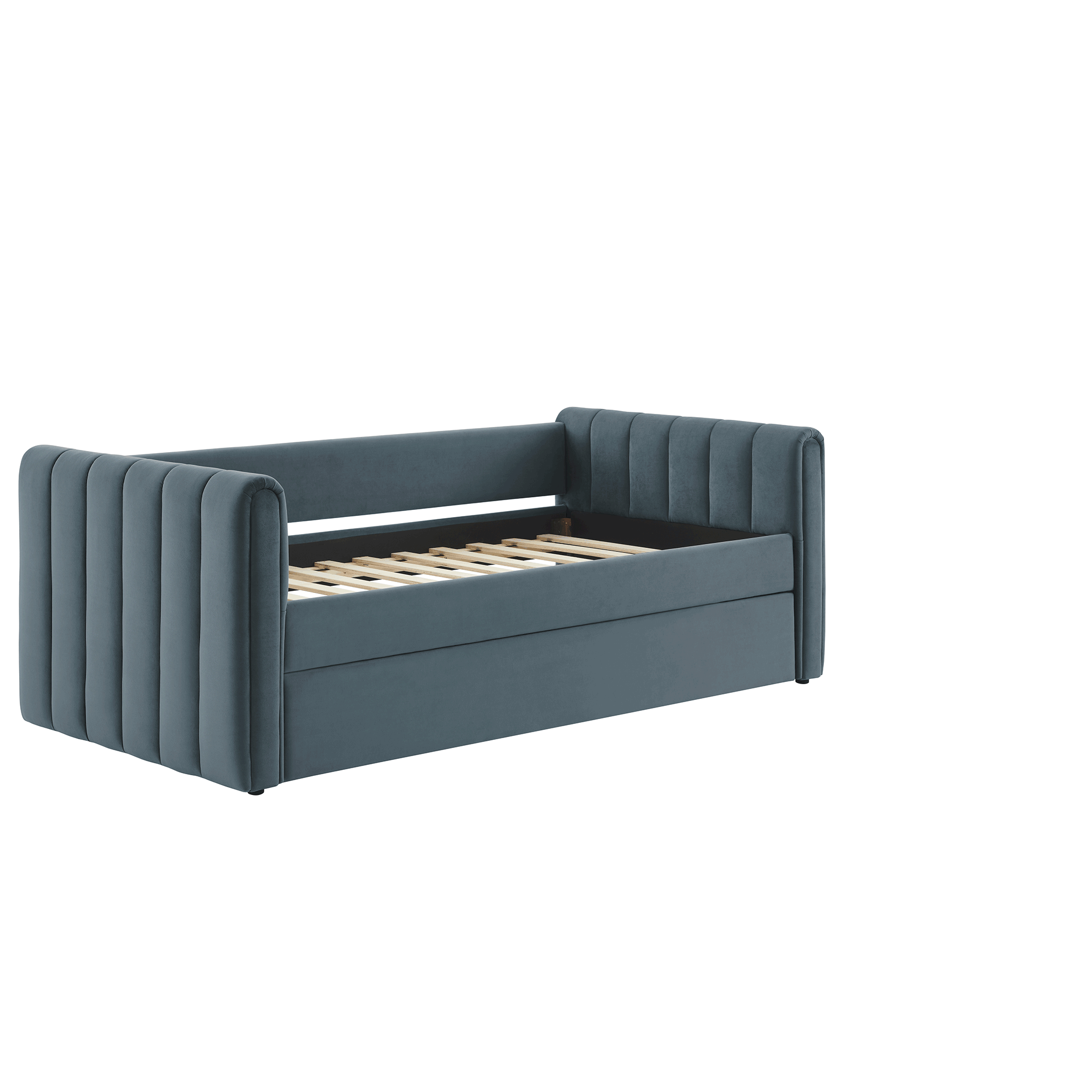Veyla Channel Tufted Performance Velvet Daybed With Trundle