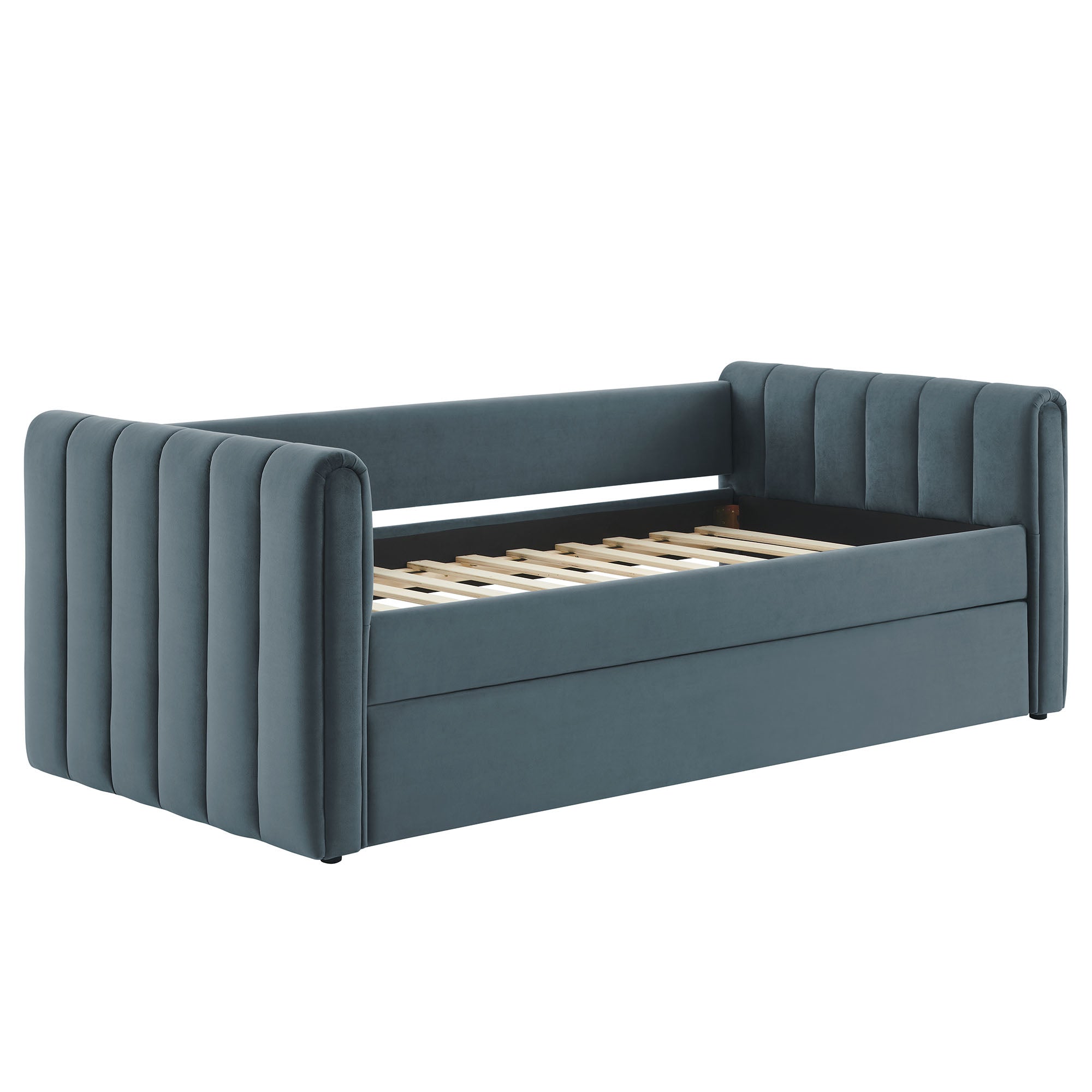 Veyla Channel Tufted Performance Velvet Daybed With Trundle