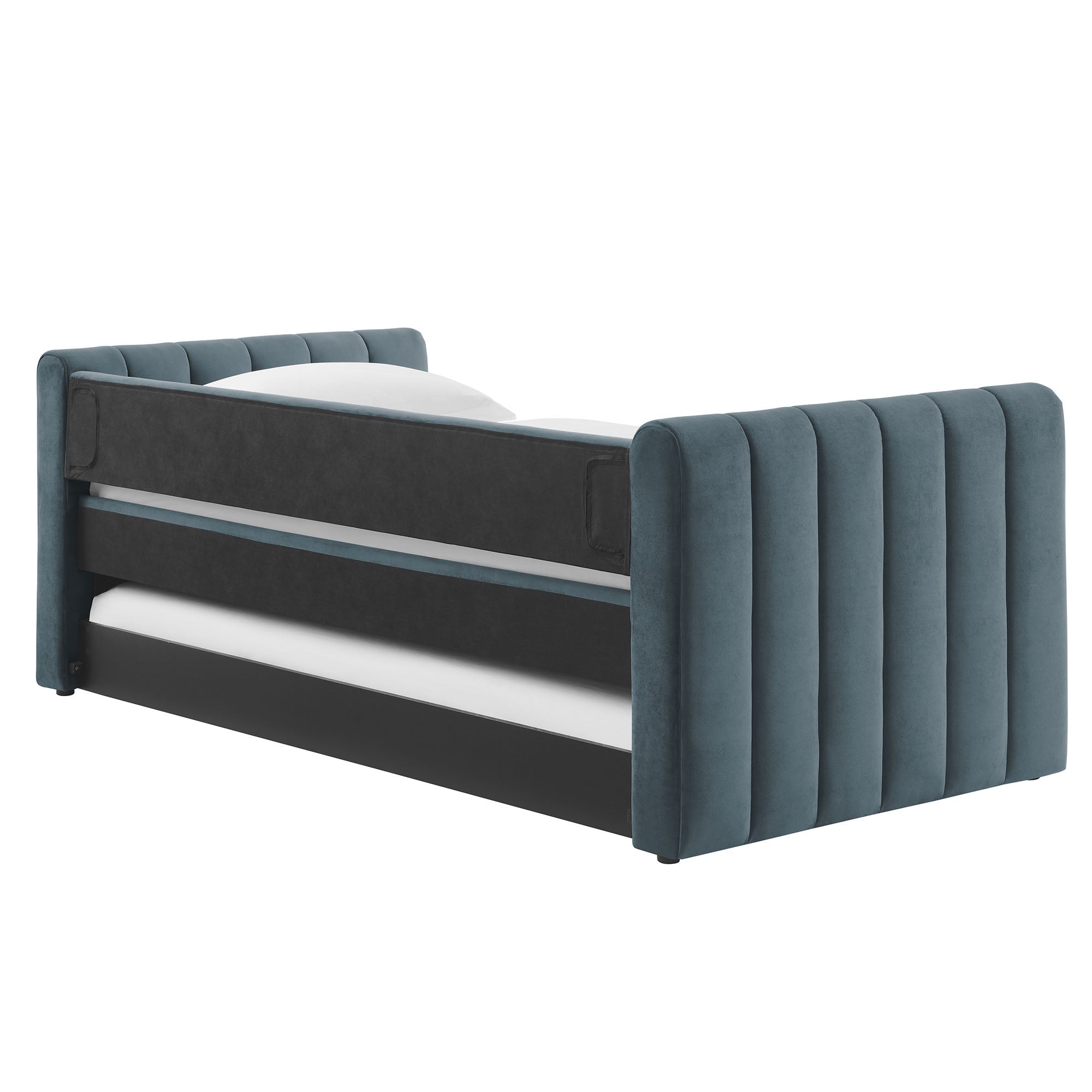 Veyla Channel Tufted Performance Velvet Daybed With Trundle
