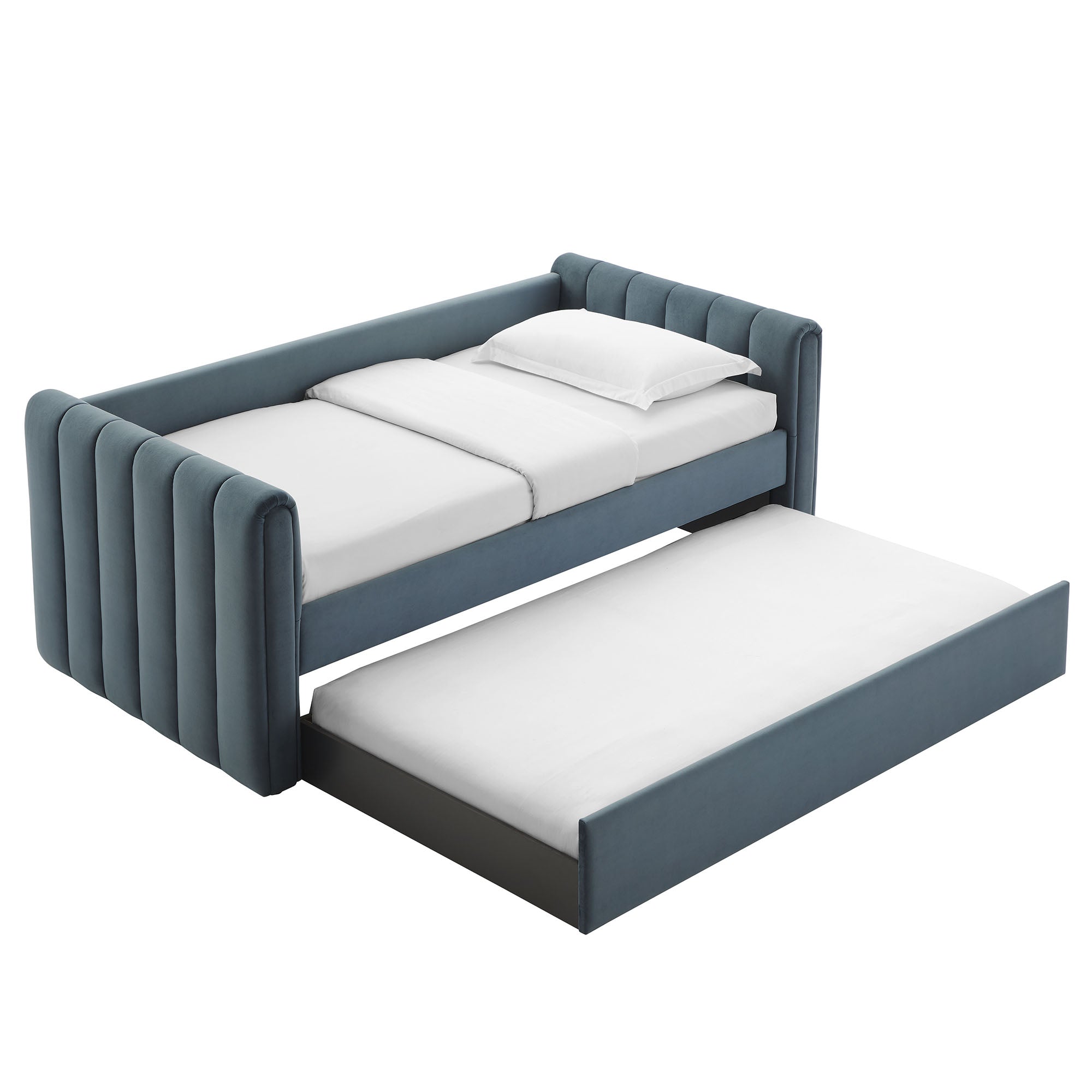 Veyla Channel Tufted Performance Velvet Daybed With Trundle