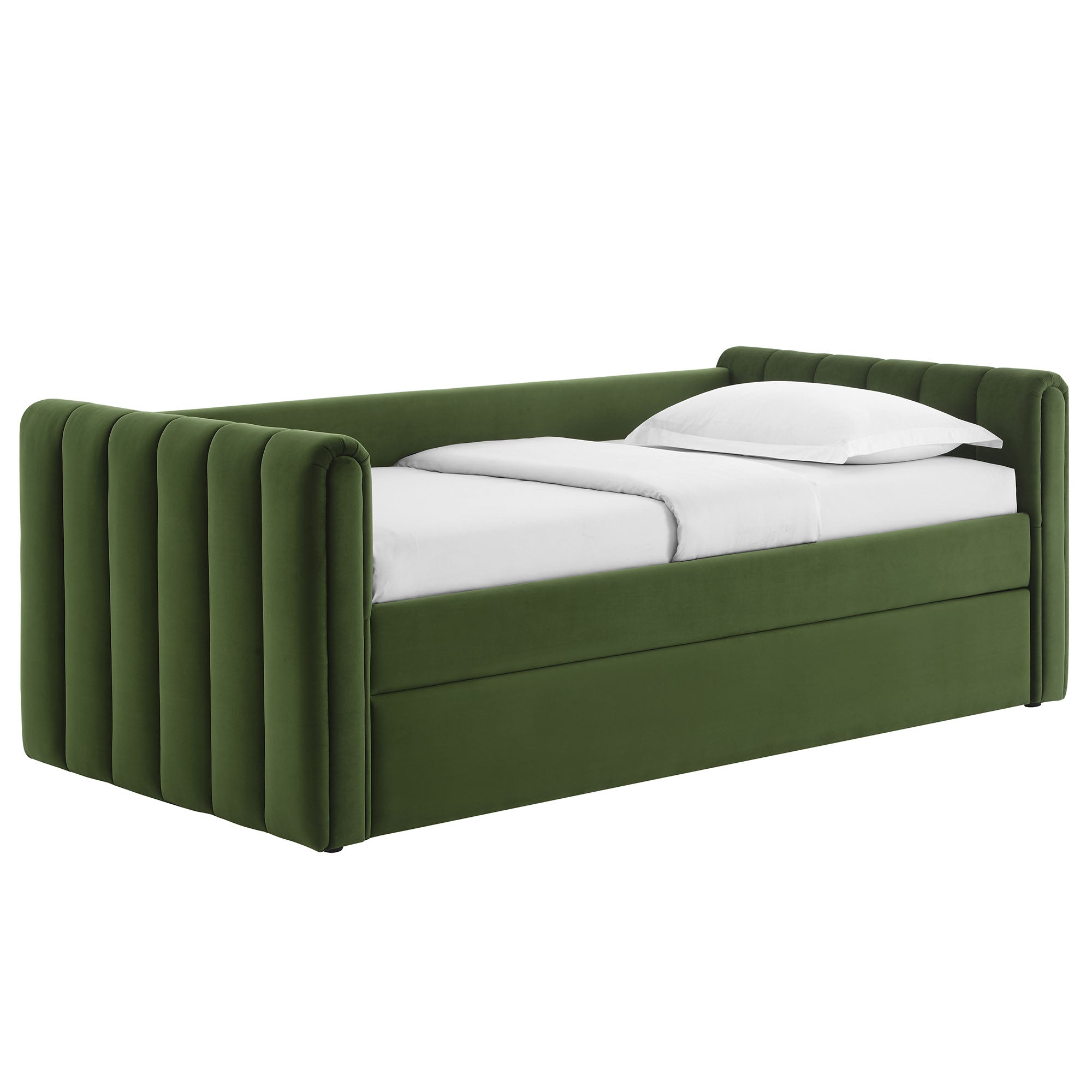 Veyla Channel Tufted Performance Velvet Daybed With Trundle
