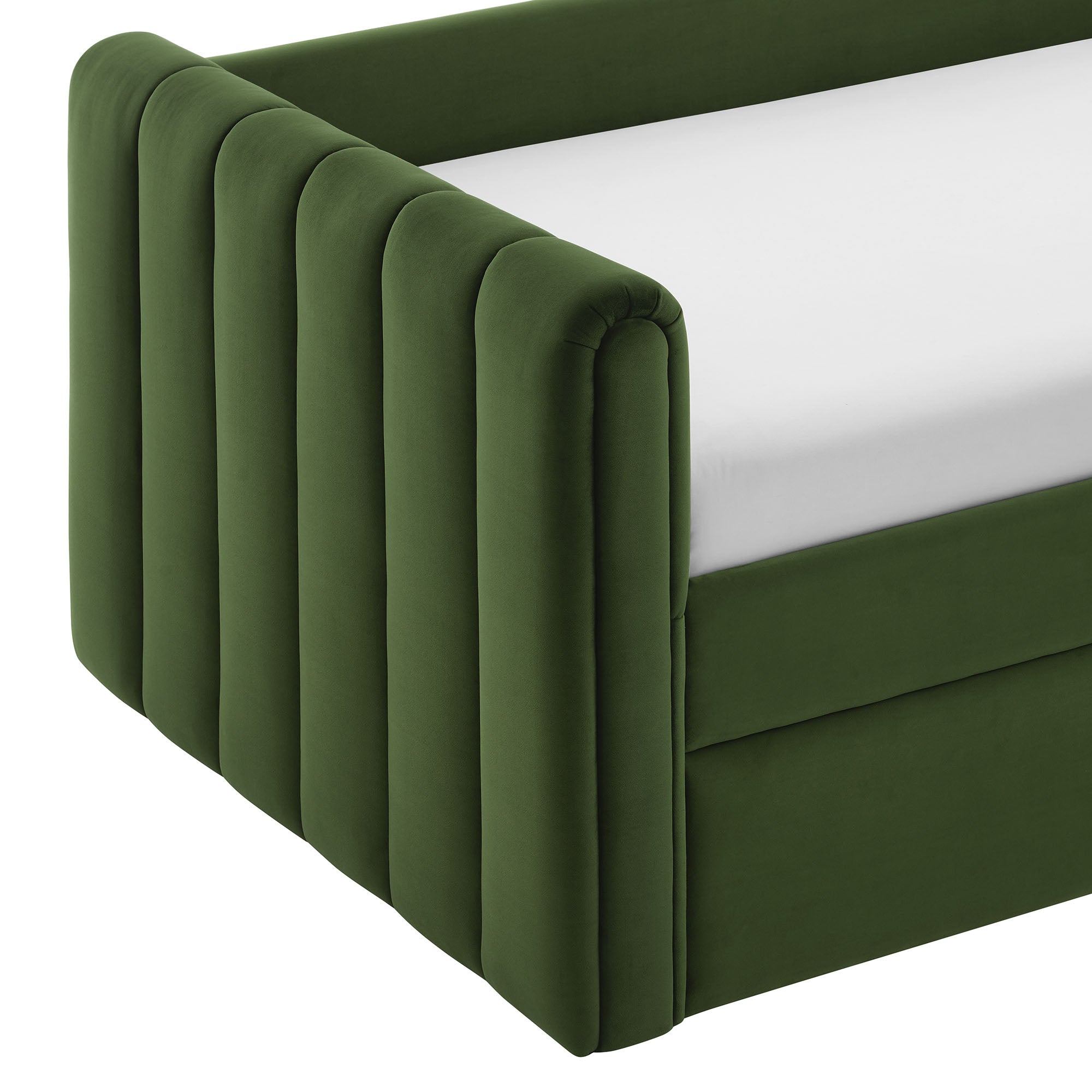 Veyla Channel Tufted Performance Velvet Daybed With Trundle