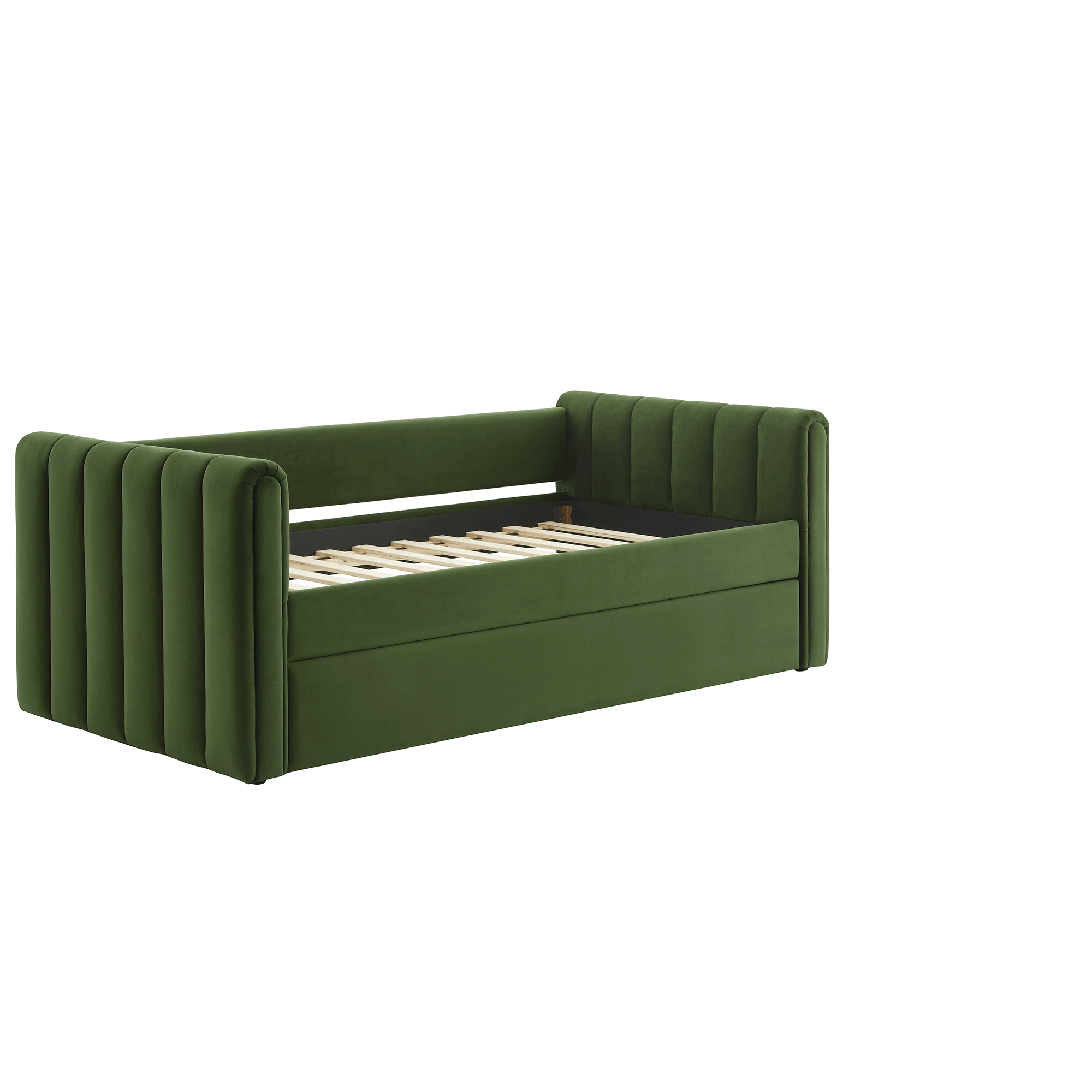 Veyla Channel Tufted Performance Velvet Daybed With Trundle