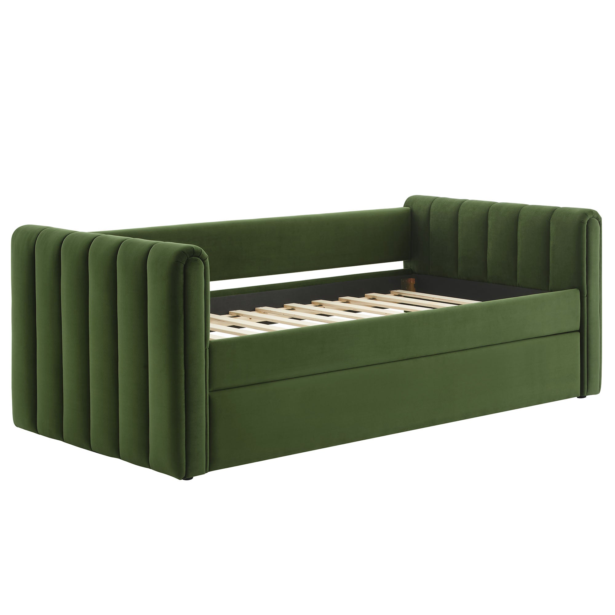 Veyla Channel Tufted Performance Velvet Daybed With Trundle