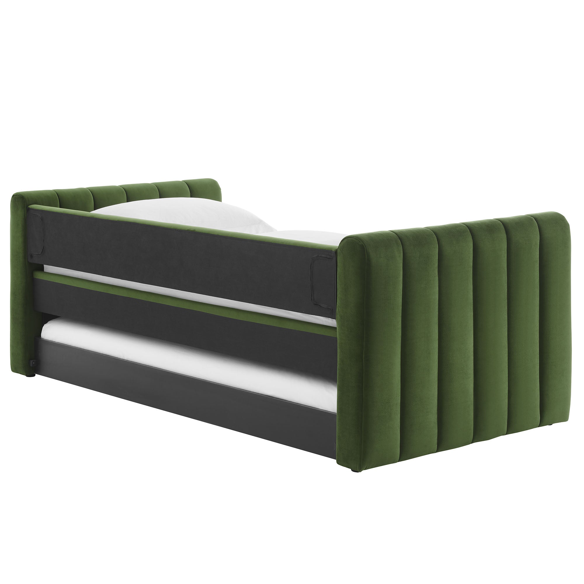 Veyla Channel Tufted Performance Velvet Daybed With Trundle