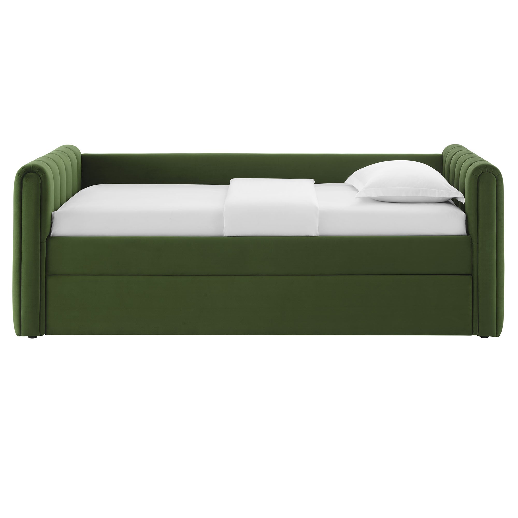 Veyla Channel Tufted Performance Velvet Daybed With Trundle
