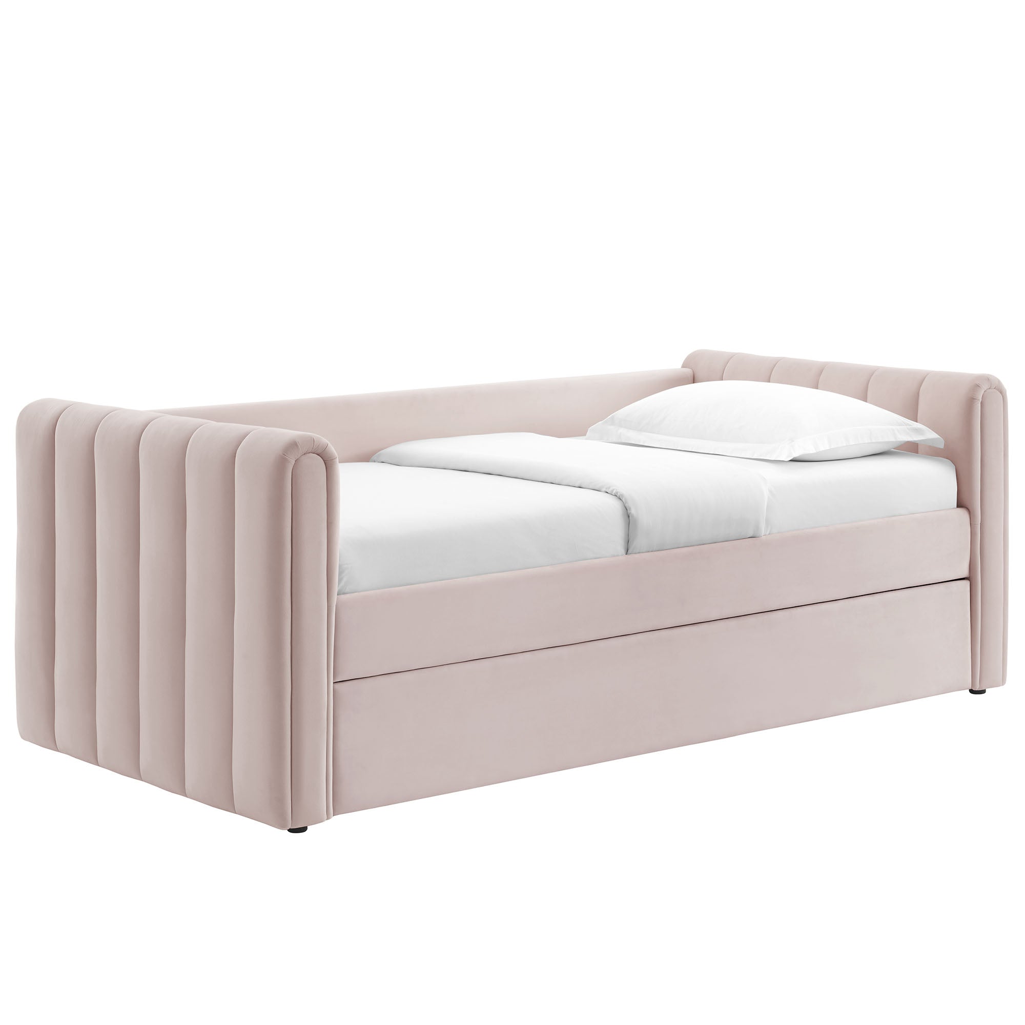 Veyla Channel Tufted Performance Velvet Daybed With Trundle