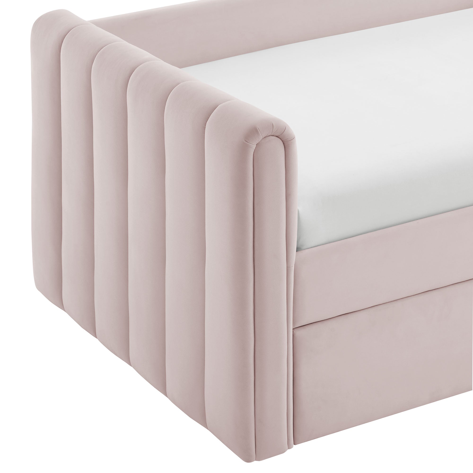 Veyla Channel Tufted Performance Velvet Daybed With Trundle