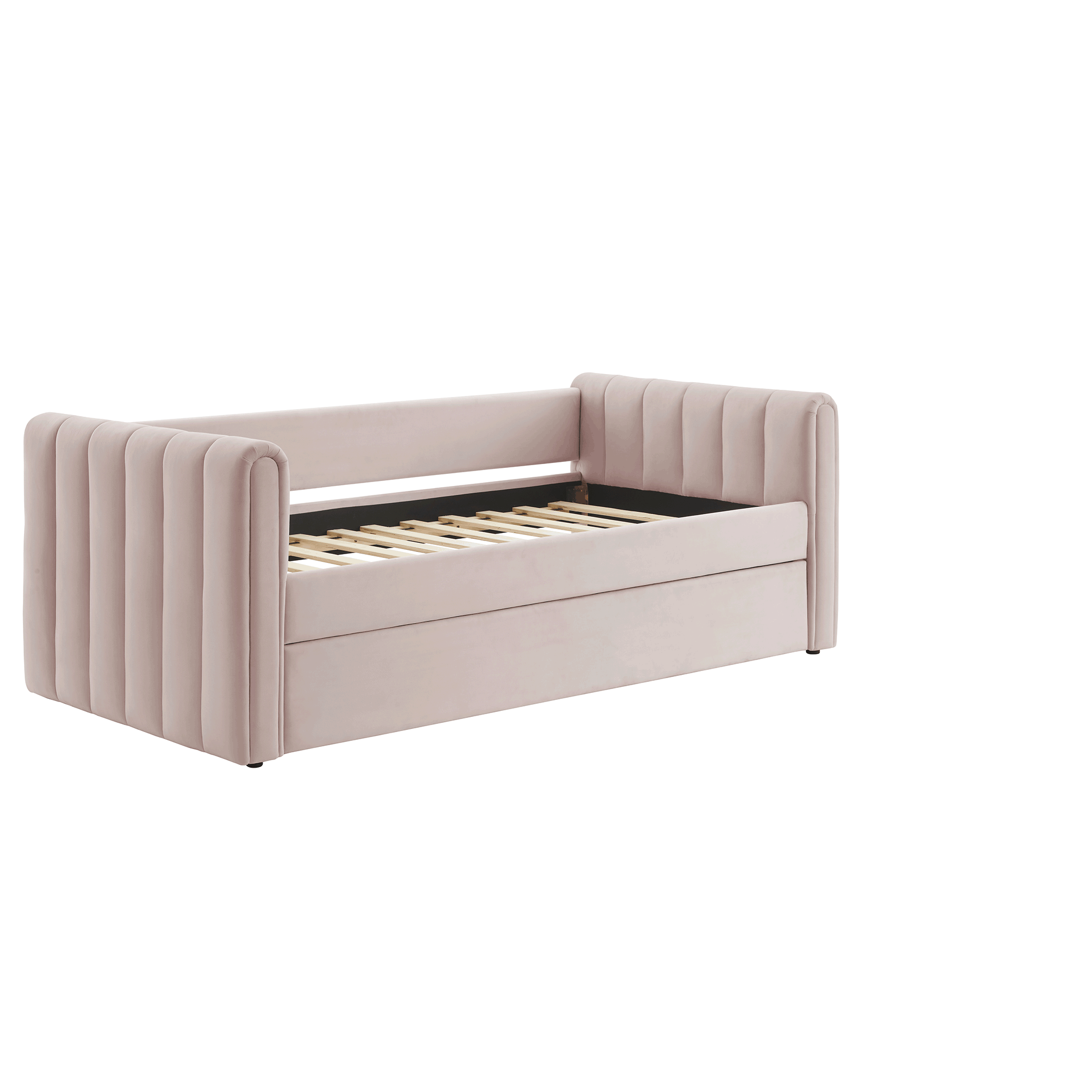 Veyla Channel Tufted Performance Velvet Daybed With Trundle