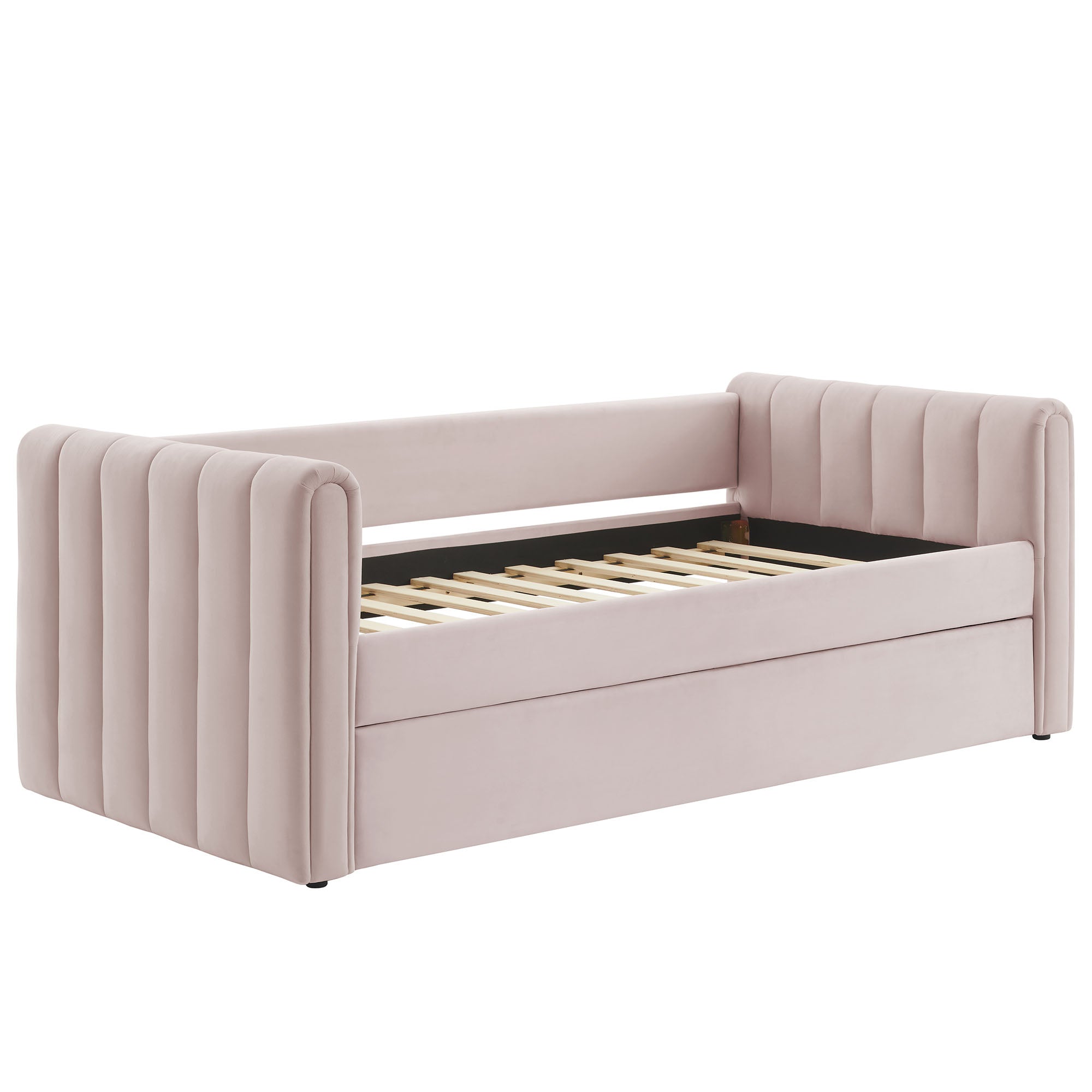 Veyla Channel Tufted Performance Velvet Daybed With Trundle