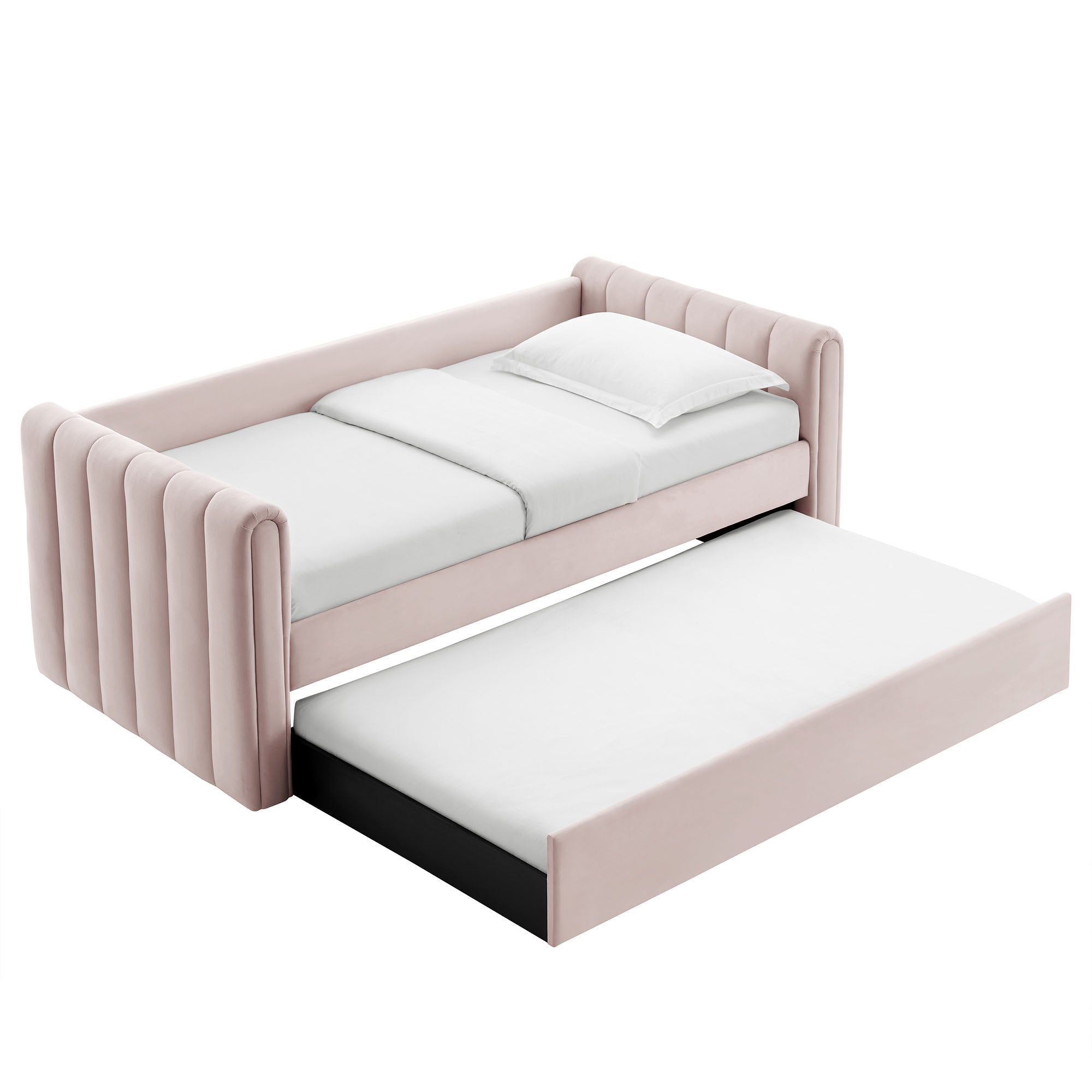 Veyla Channel Tufted Performance Velvet Daybed With Trundle