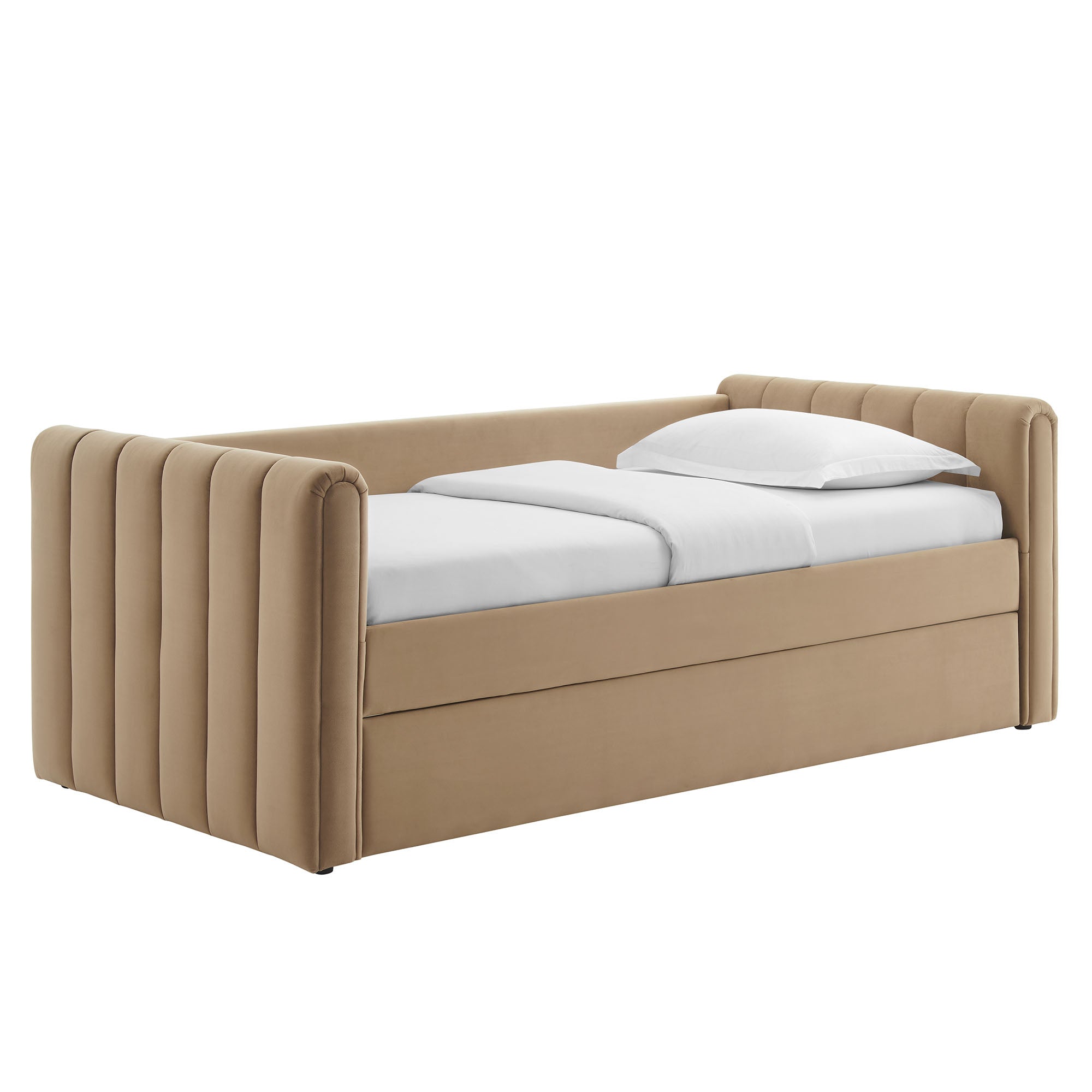 Veyla Channel Tufted Performance Velvet Daybed With Trundle